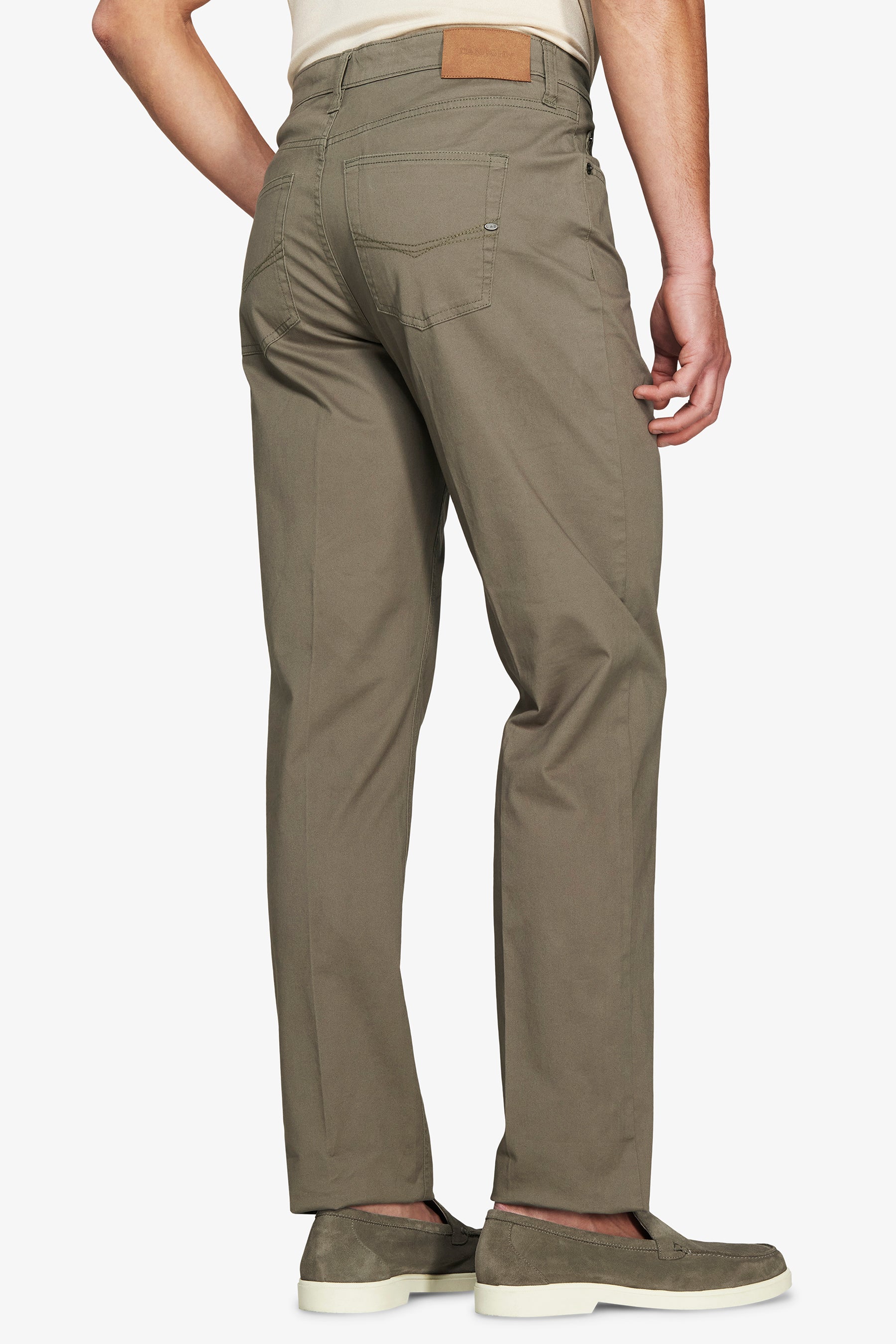 Pantaloni 5 tasche gabardina verdi