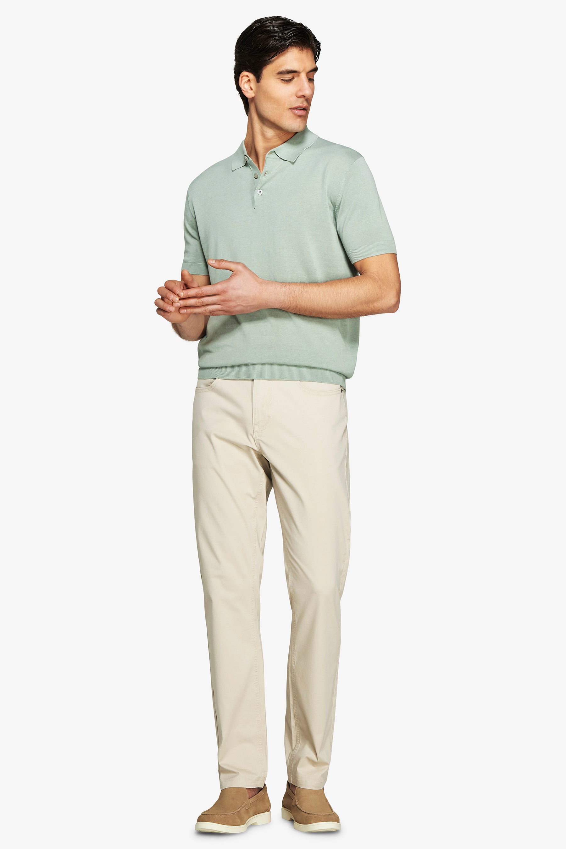 Light green knit polo