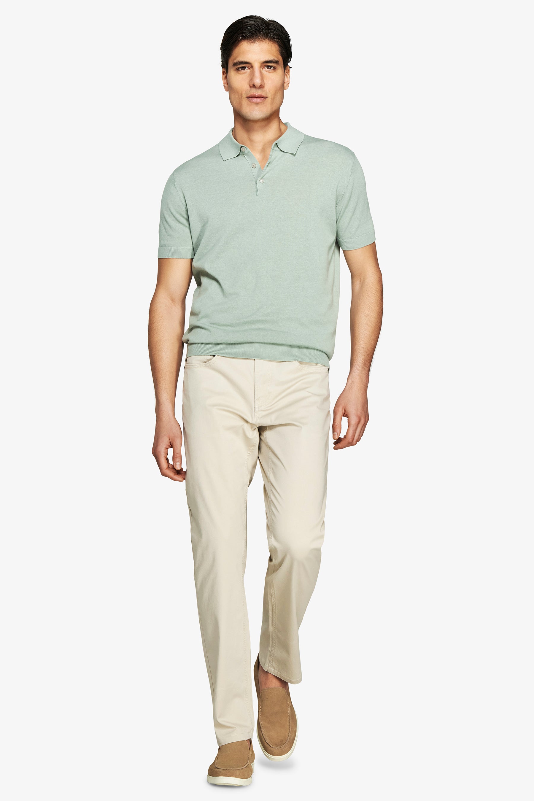 Light green knit polo