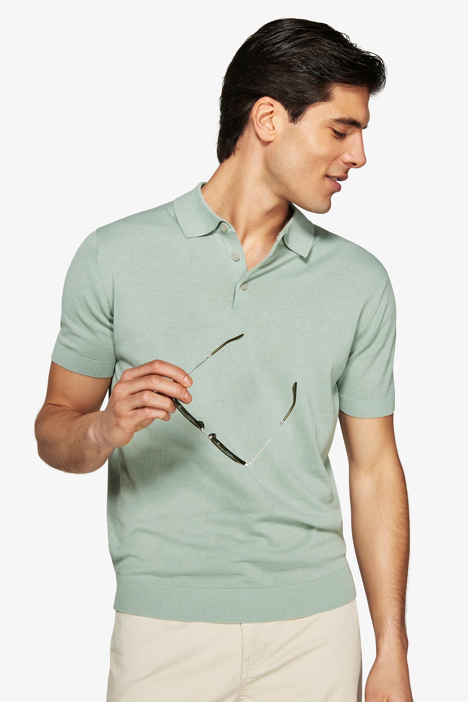 Light green knit polo