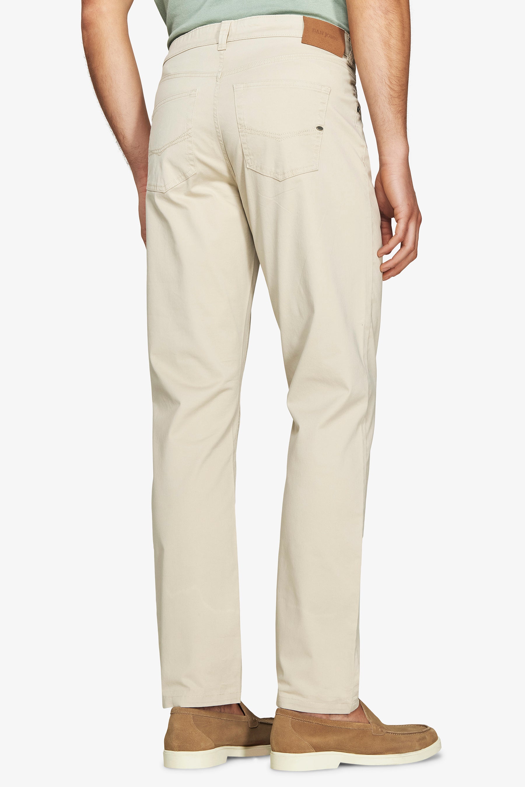 Pantaloni 5 tasche gabardina sabbia