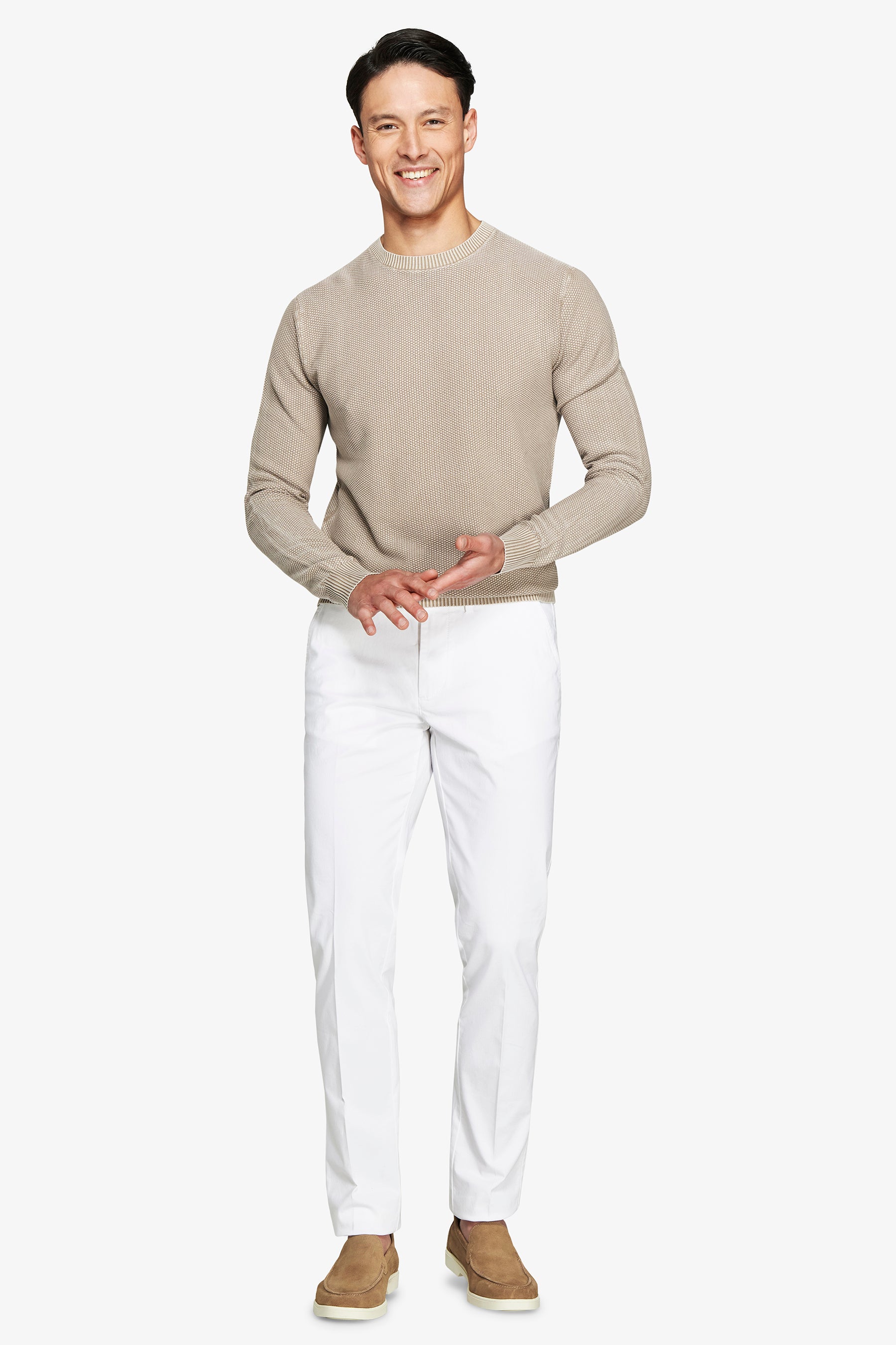 Maglia girocollo chicco riso tortora-Dan John