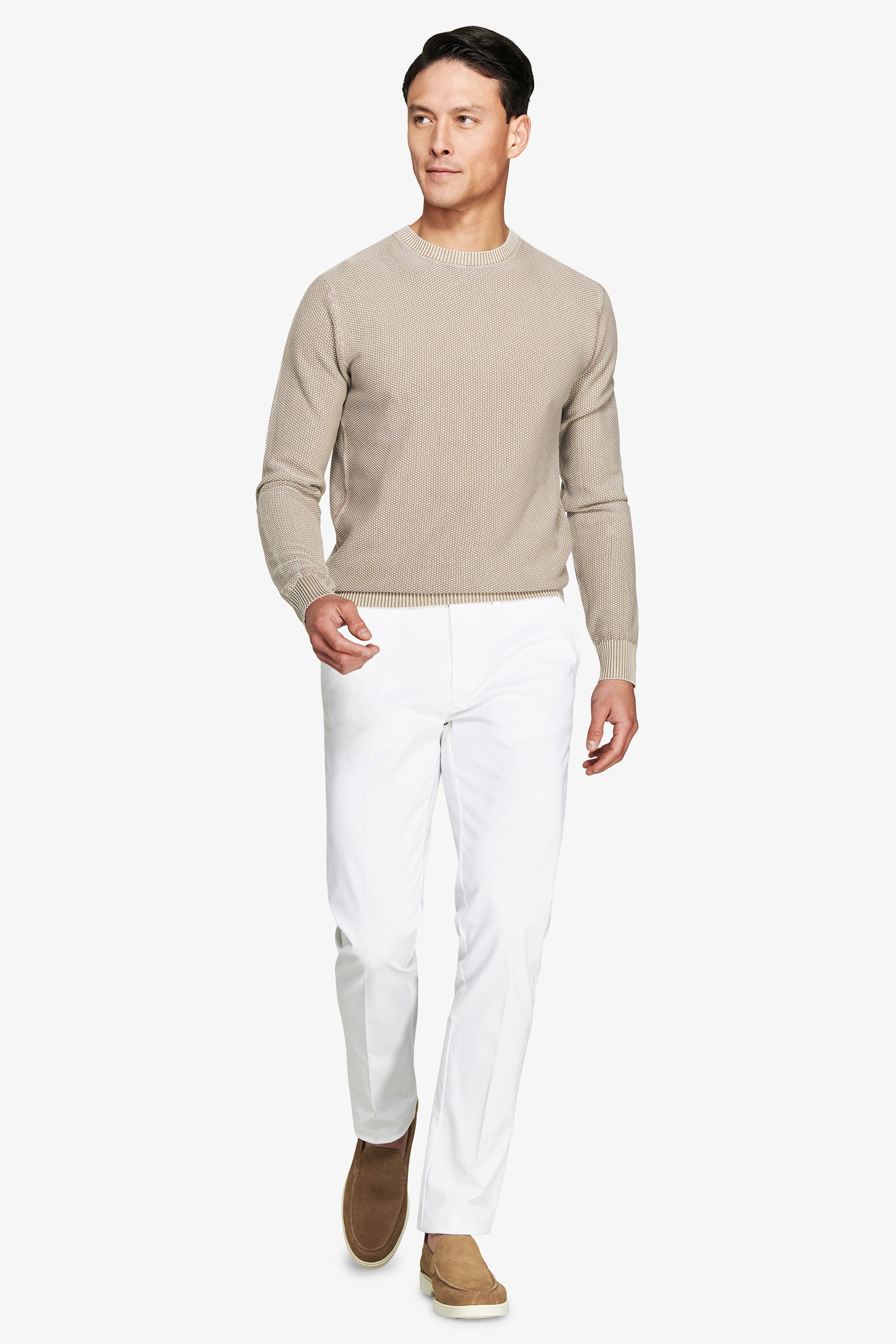 Maglia girocollo chicco riso tortora-Dan John