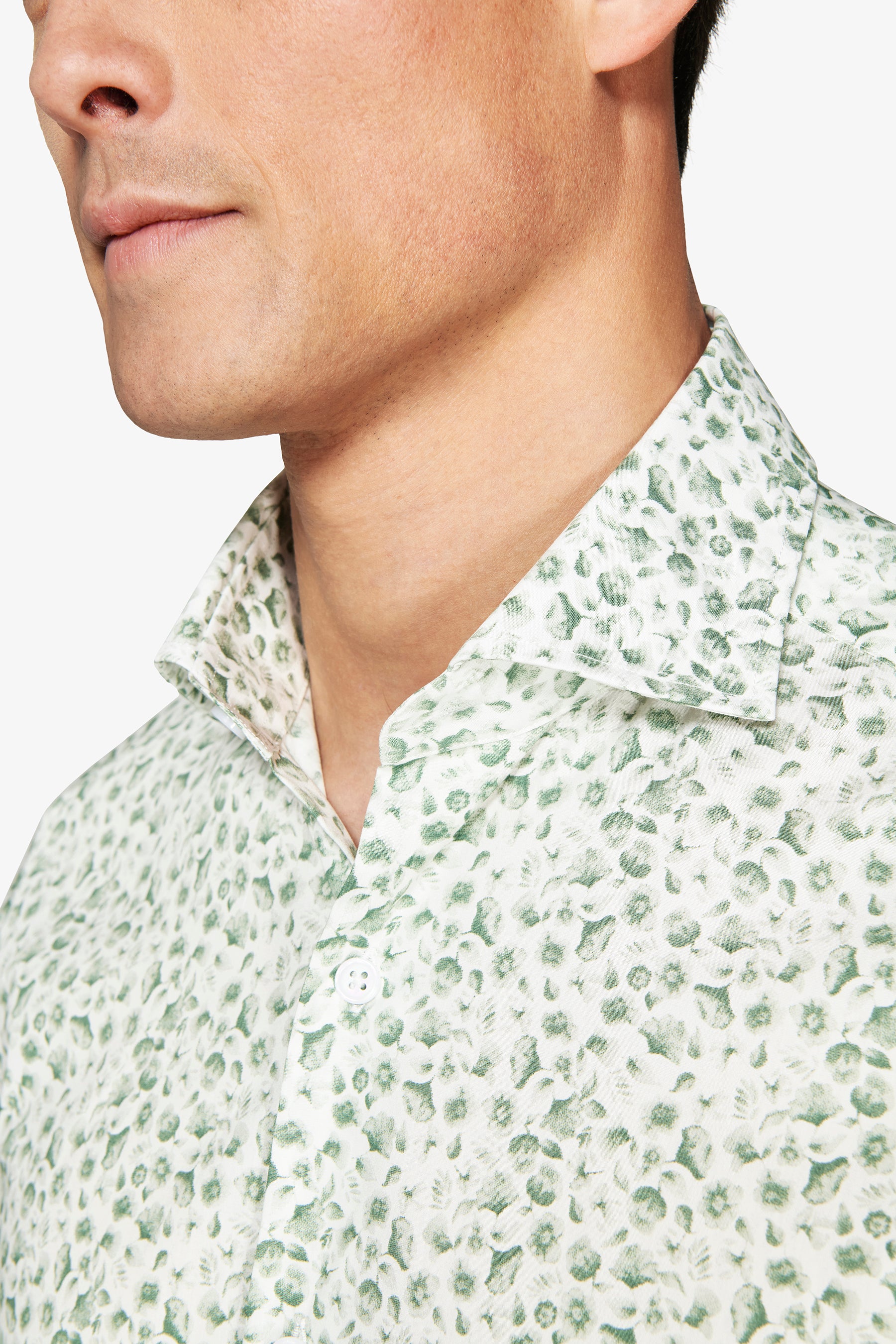 Camicia fantasia floreale salvia