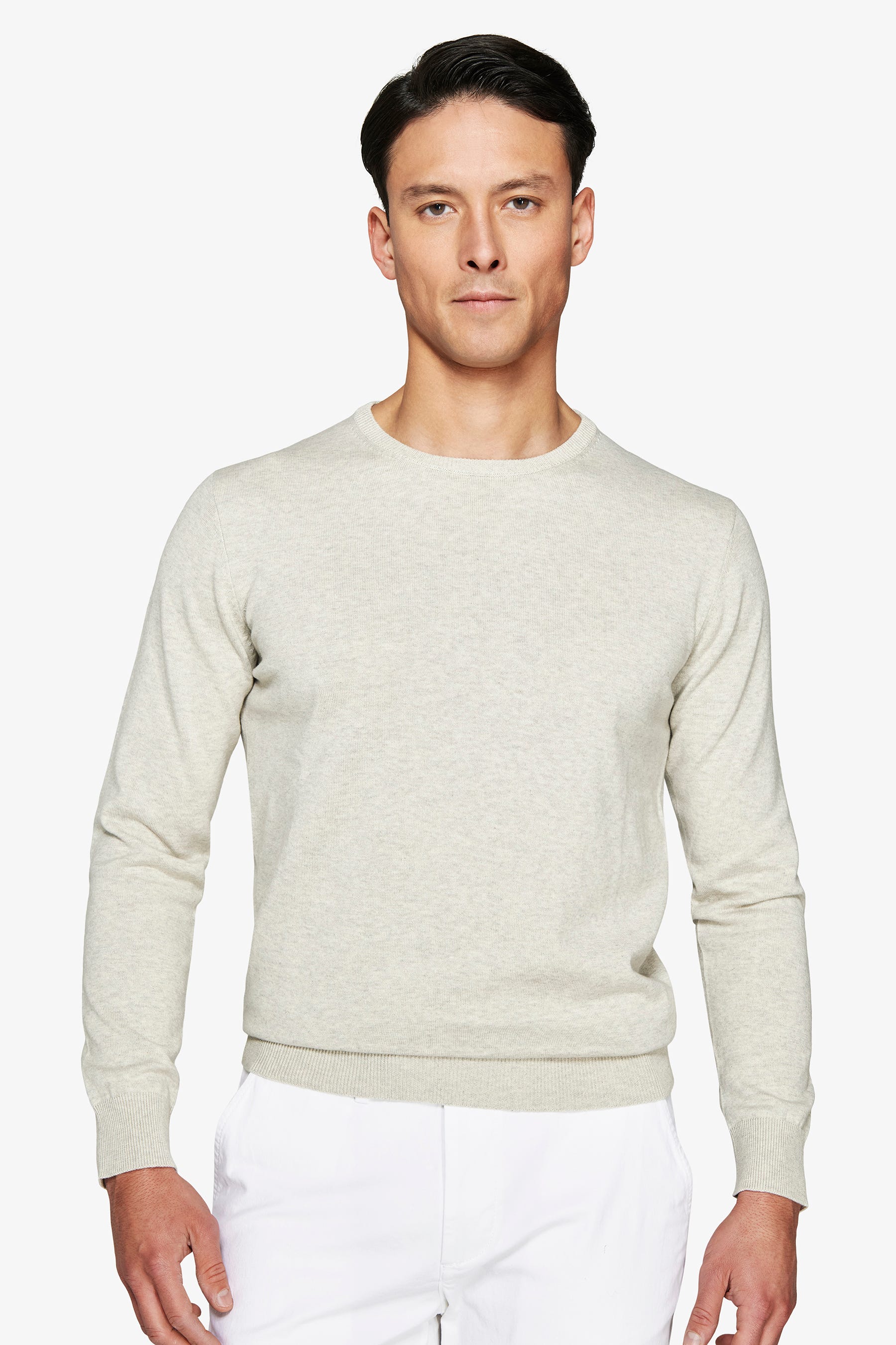 Maglia girocollo basic in cotone grigia-Dan John
