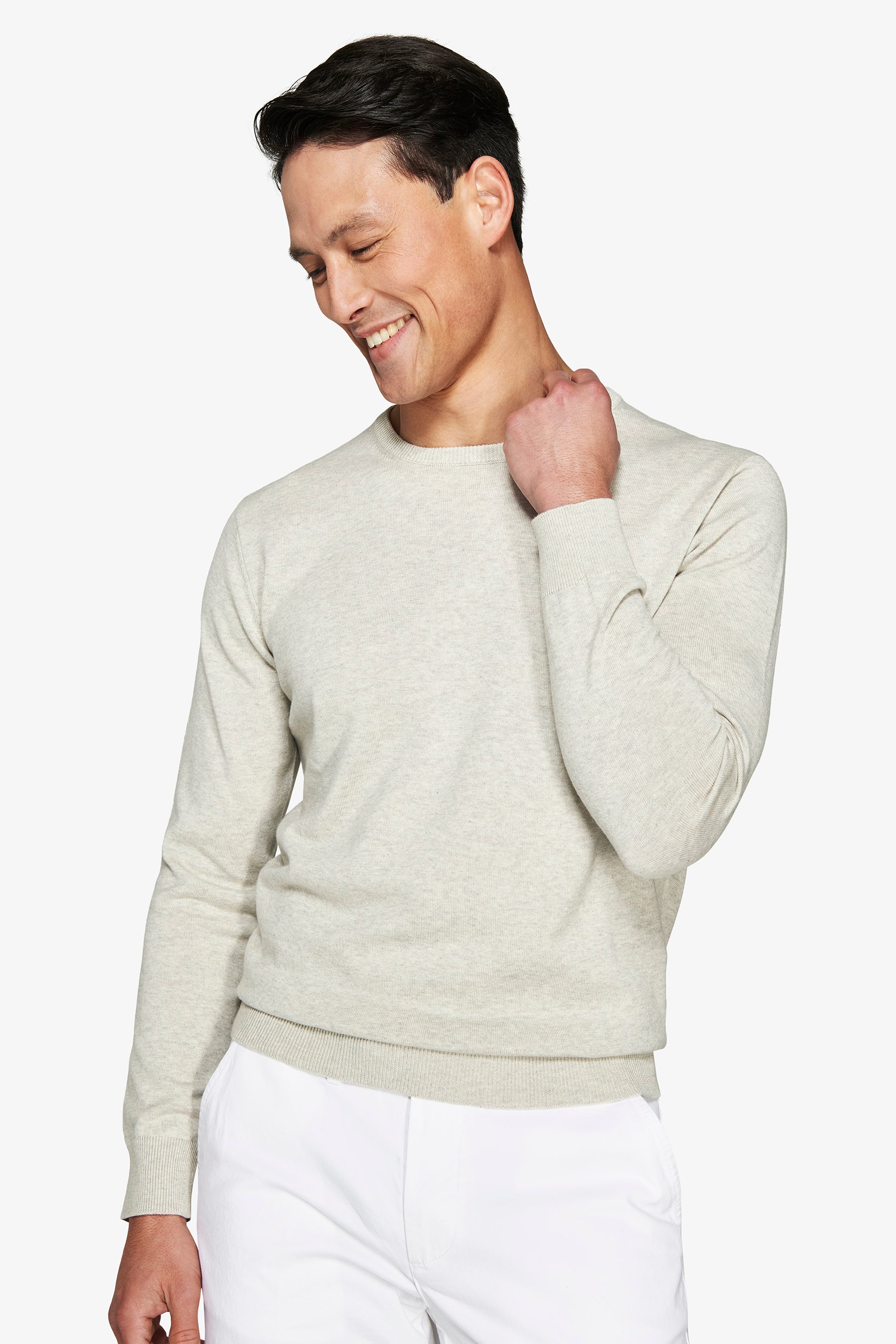 Jersey de cuello redondo básico gris rot