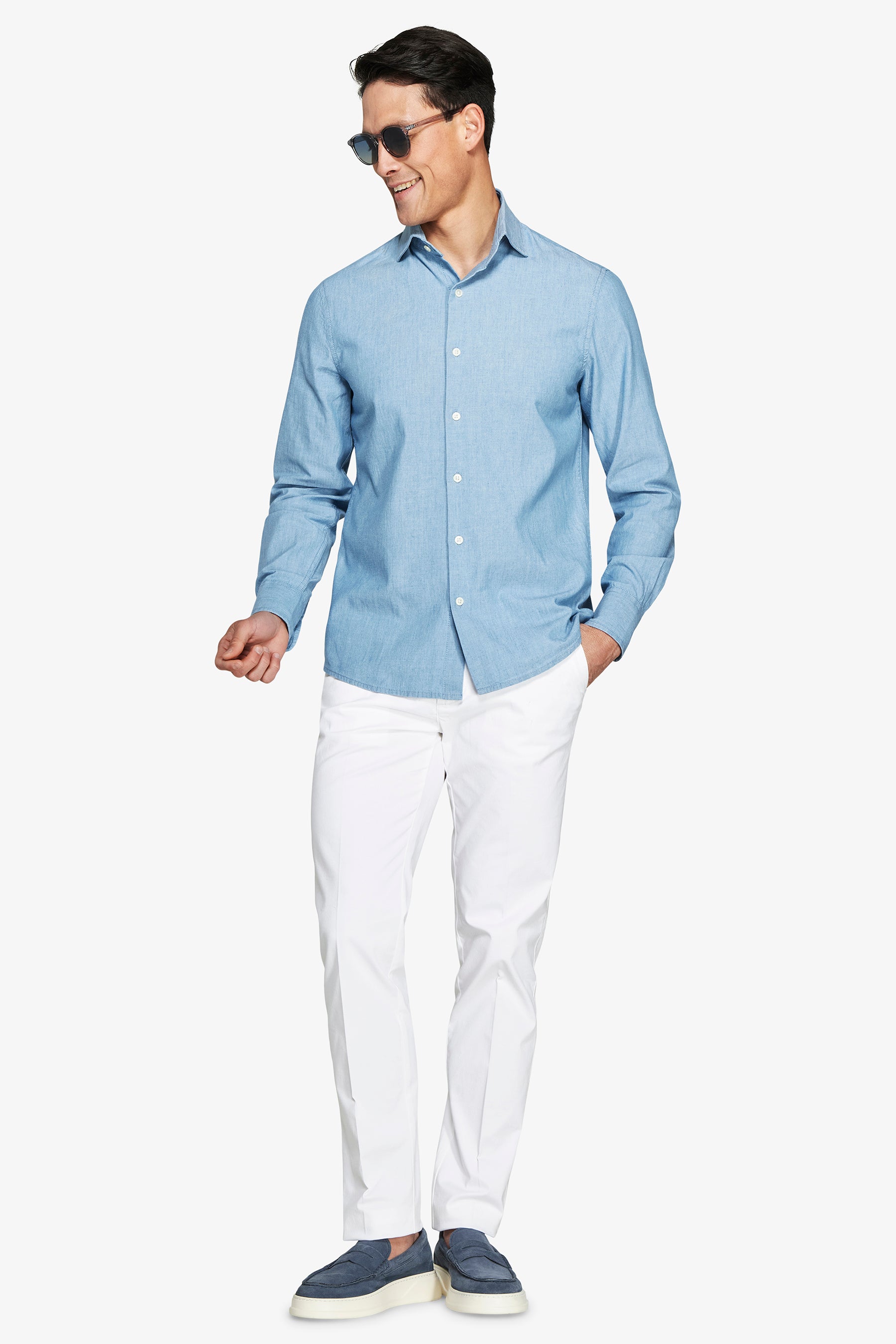 Light wash denim shirt