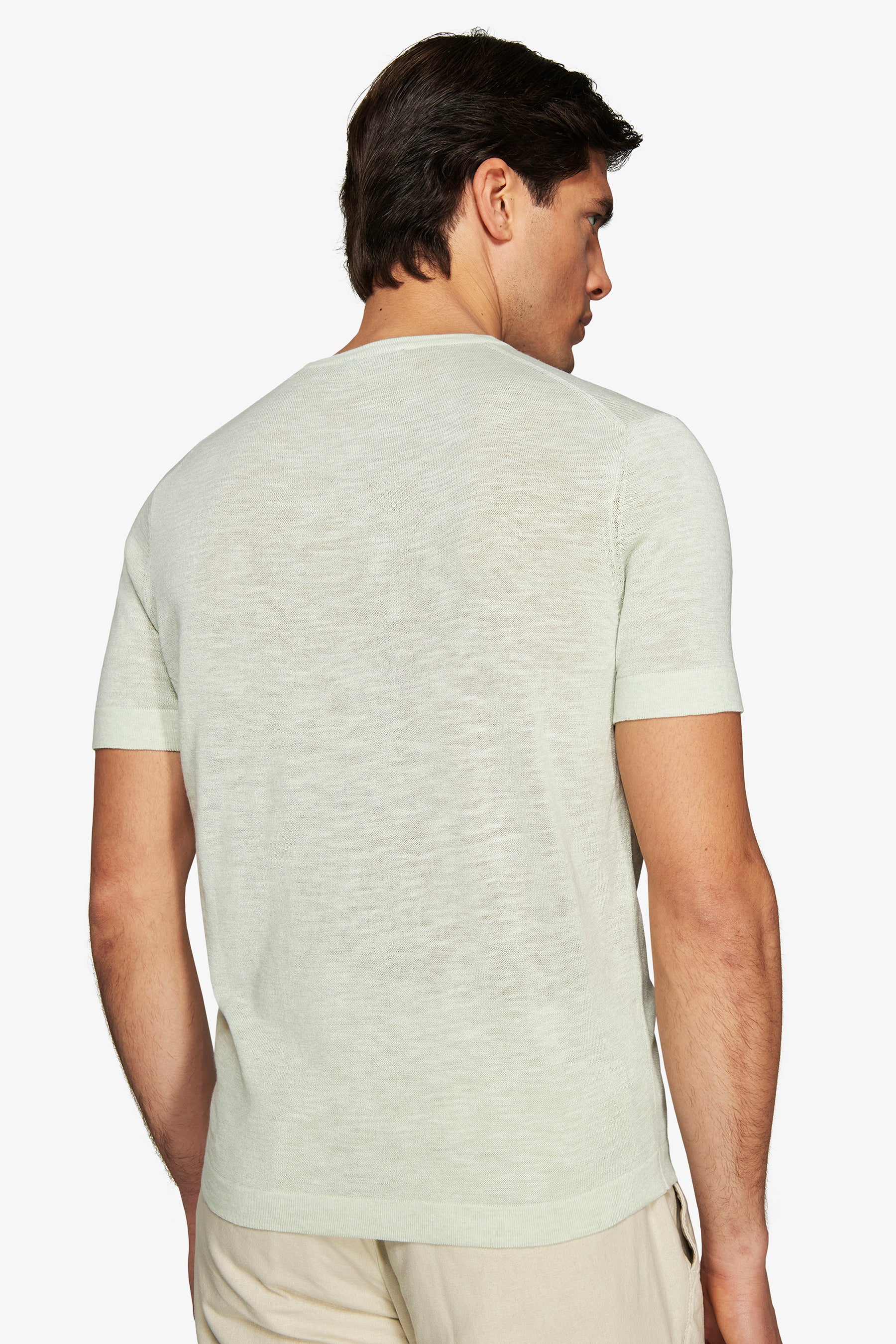 Sage linen blend crewneck knit