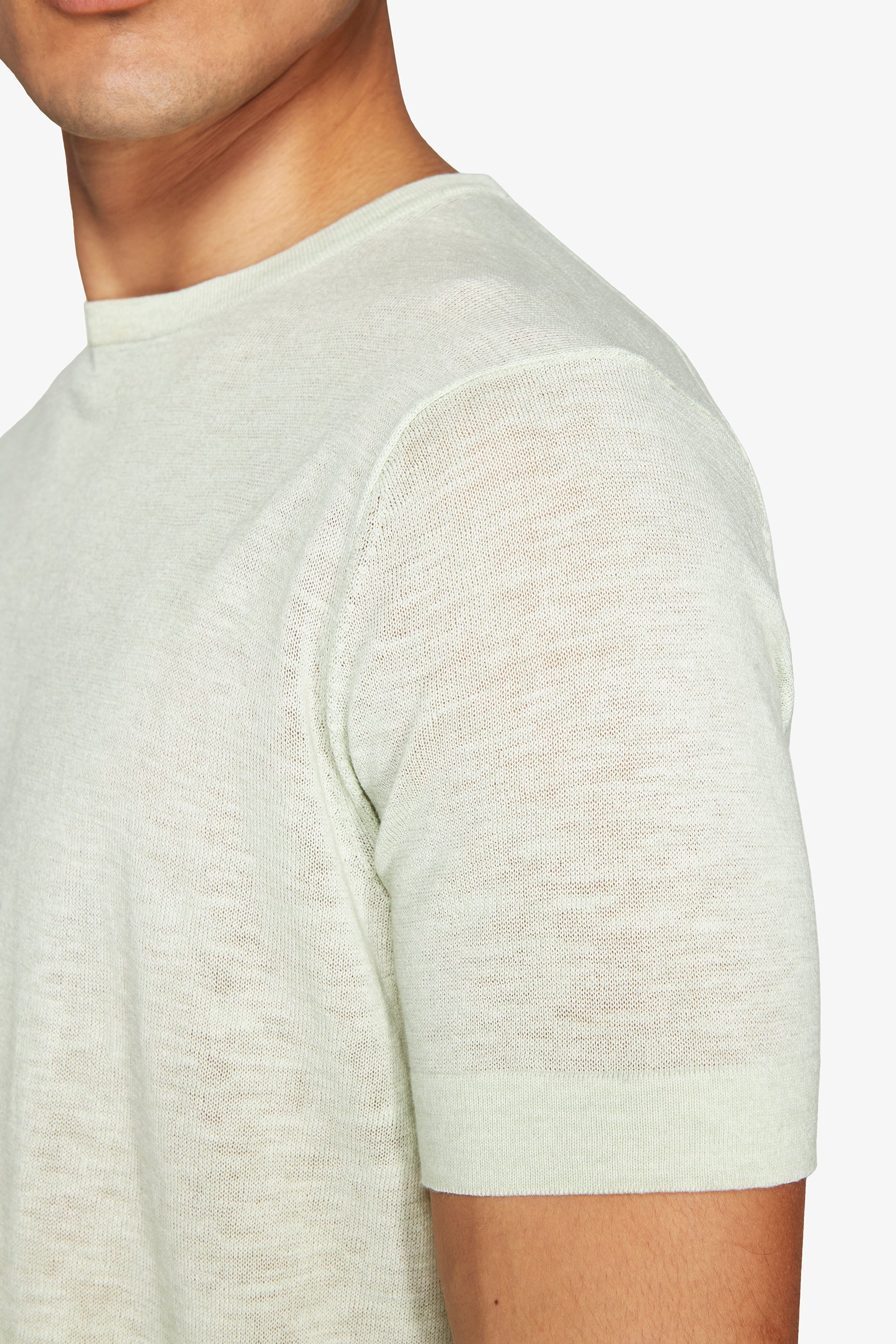 Sage linen blend crewneck knit