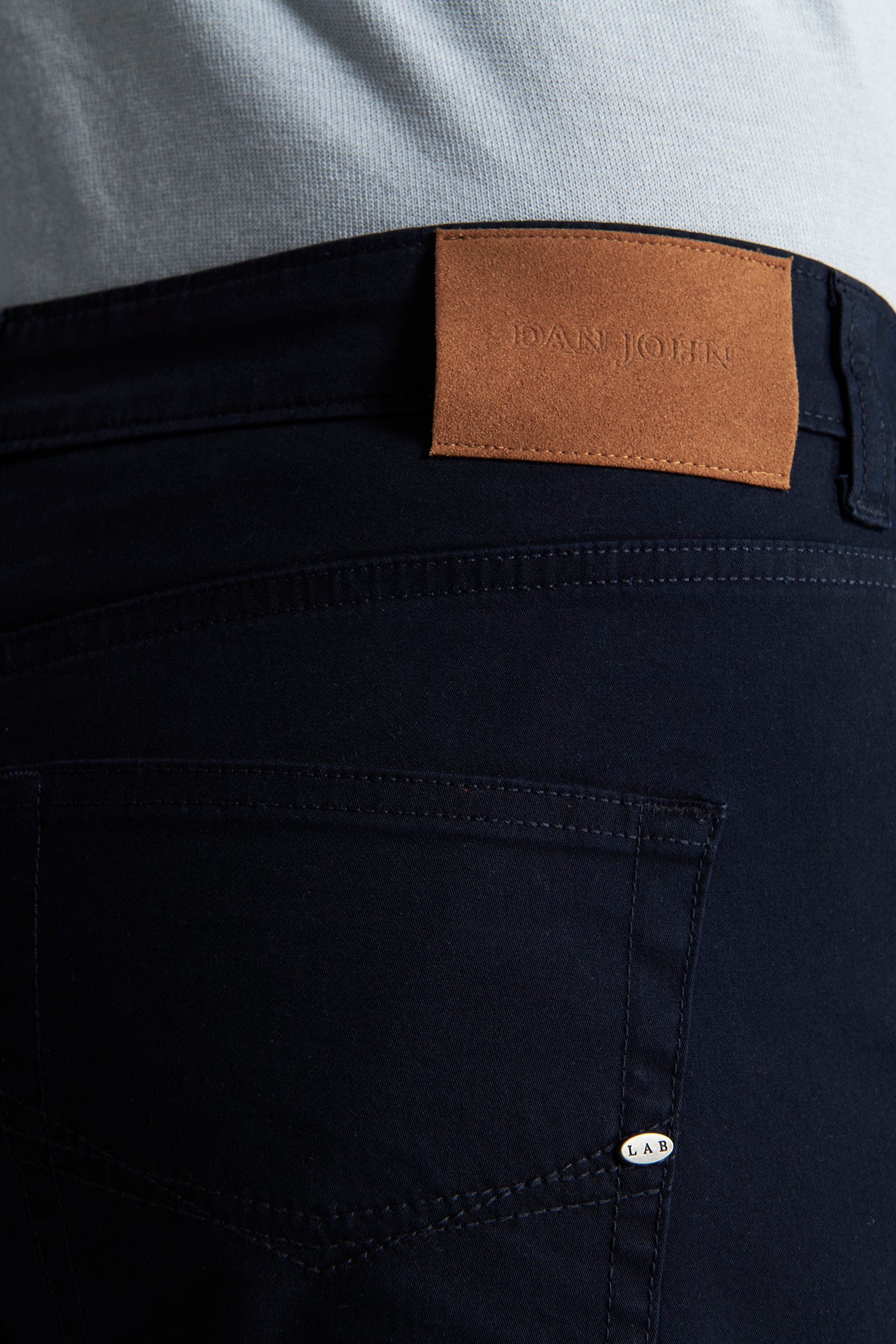 Pantaloni 5 tasche gabardina blu-Dan John