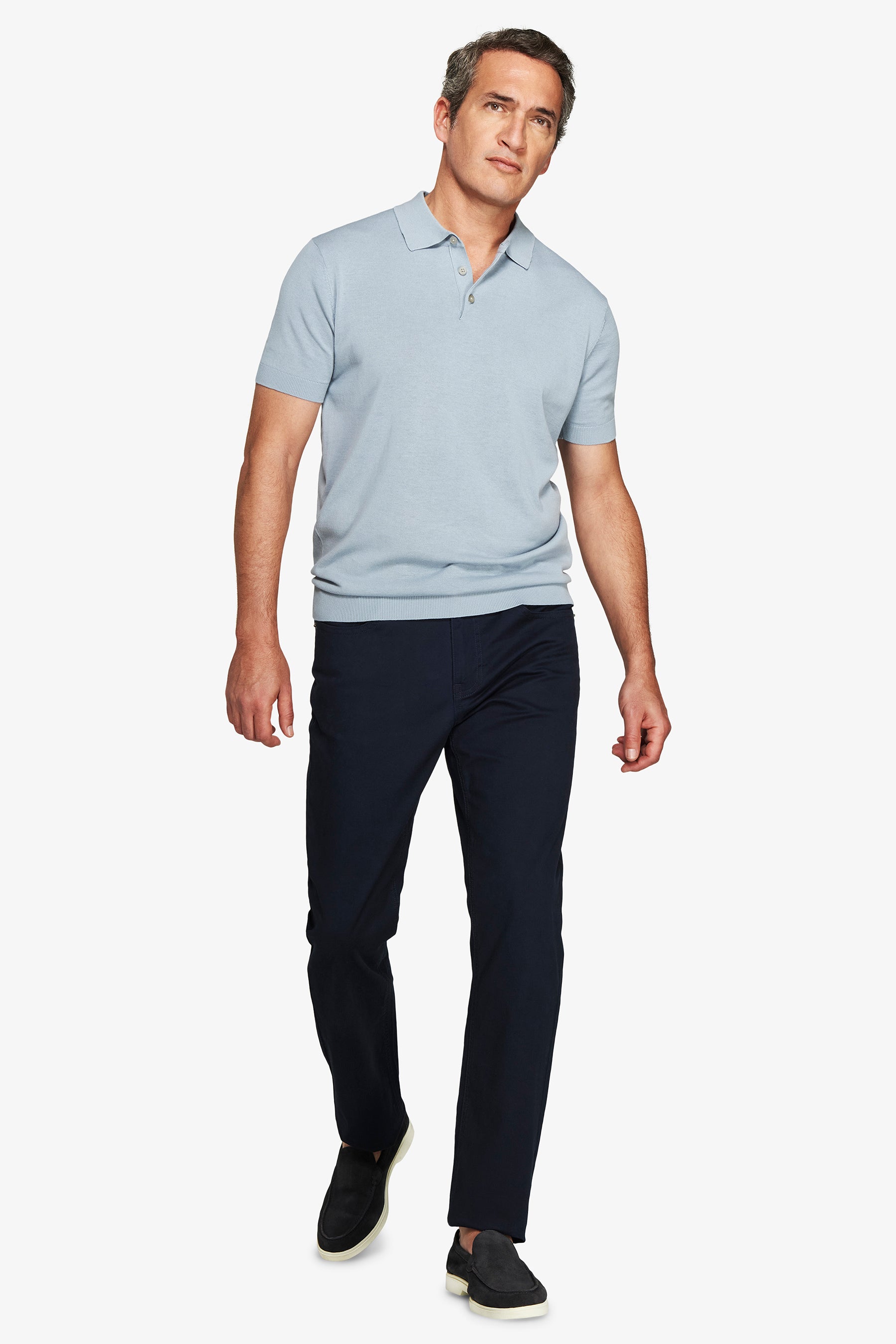 Light blue knit polo