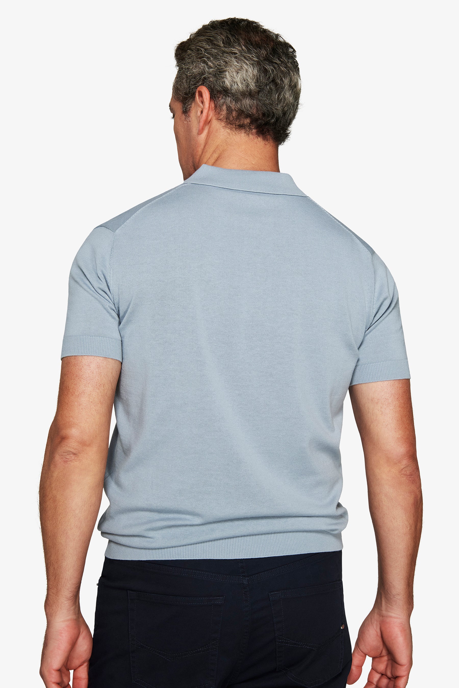 Light blue knit polo