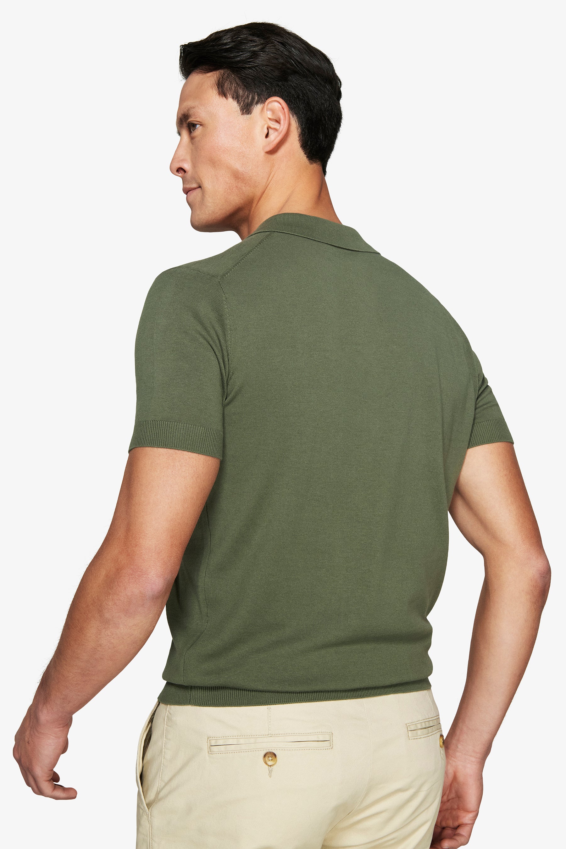Polo in maglia basic in cotone verde-Dan John