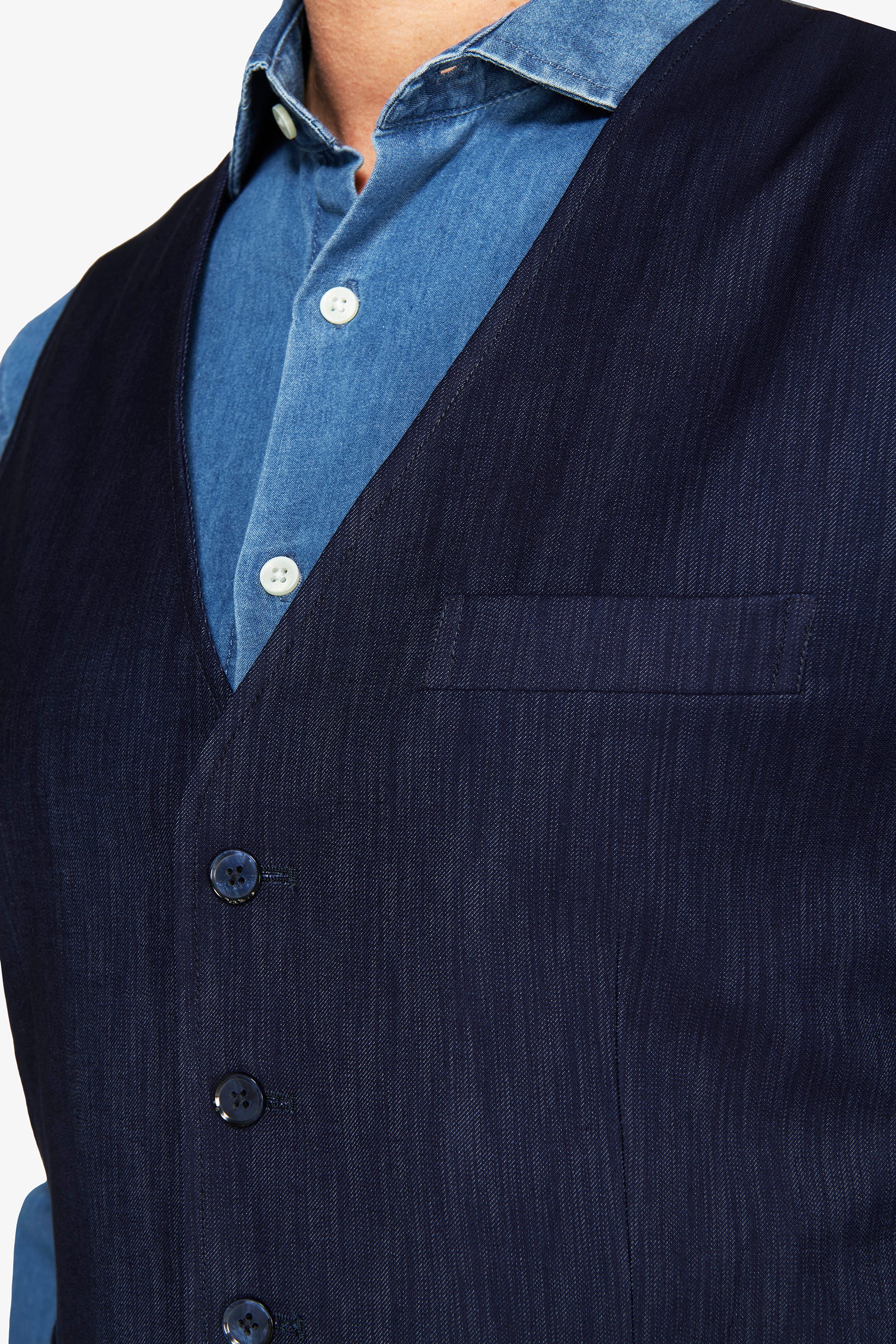 Gilet effetto denim blu scuro-Dan John