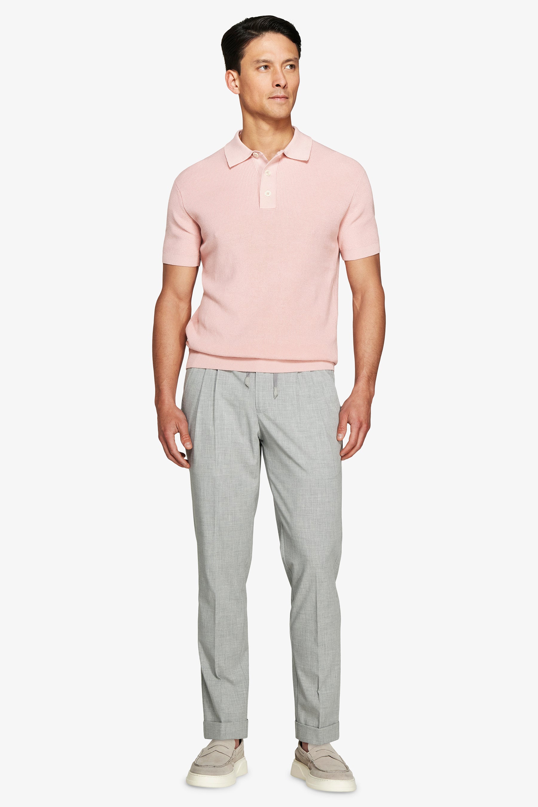 Polo in maglia punto pannocchia rosa-Dan John