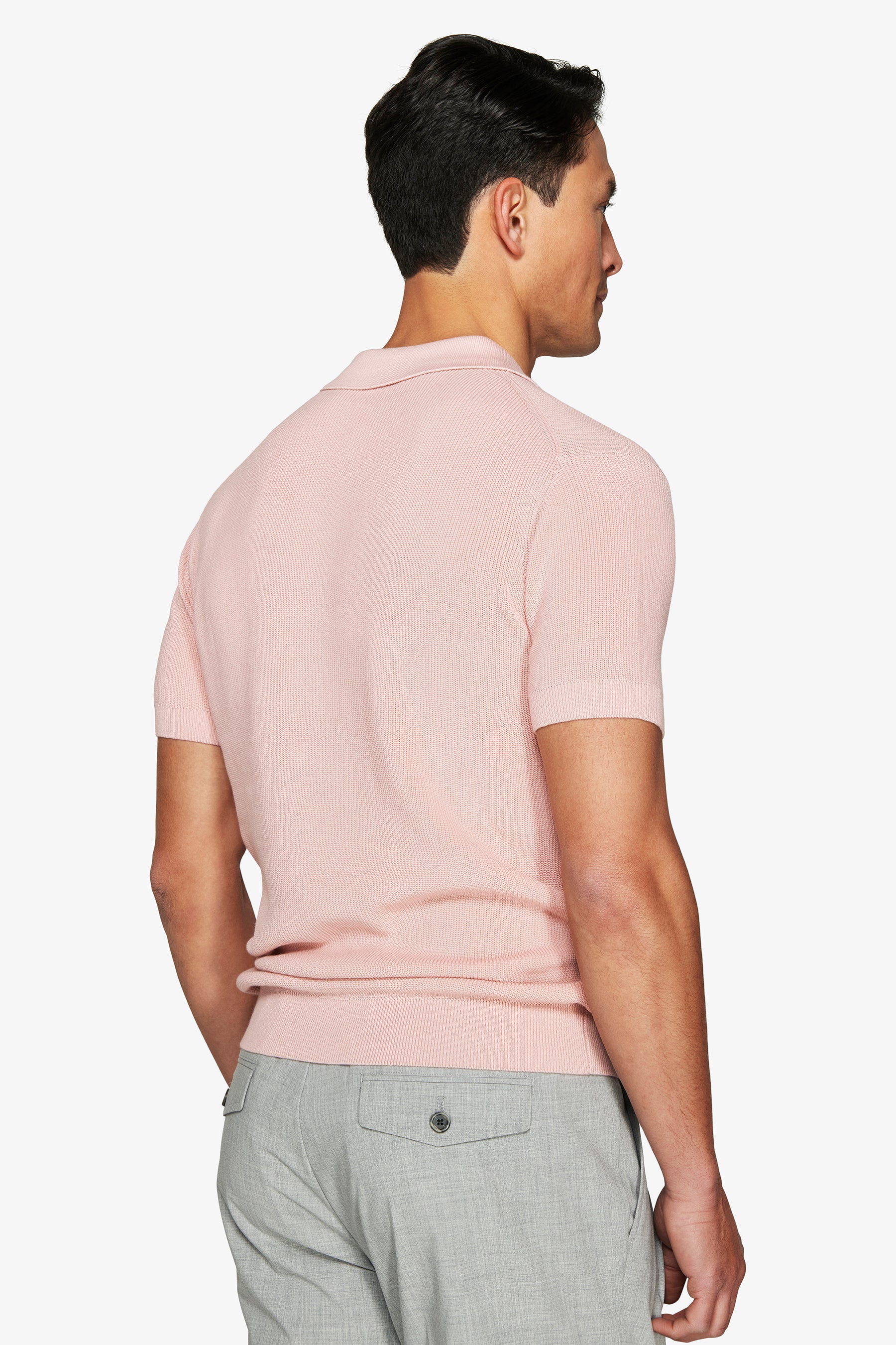 Polo in maglia punto pannocchia rosa-Dan John