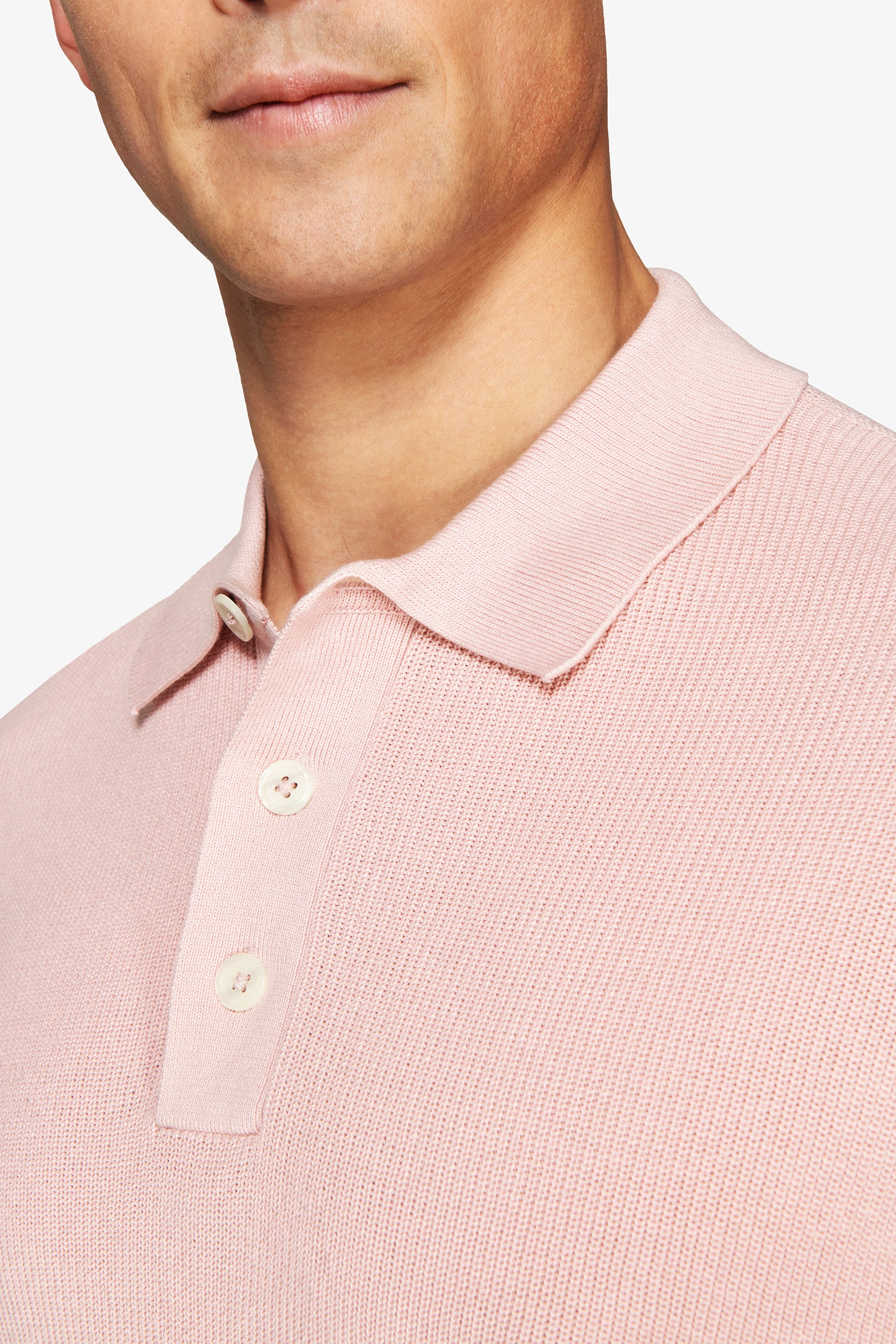 Polo in maglia punto pannocchia rosa