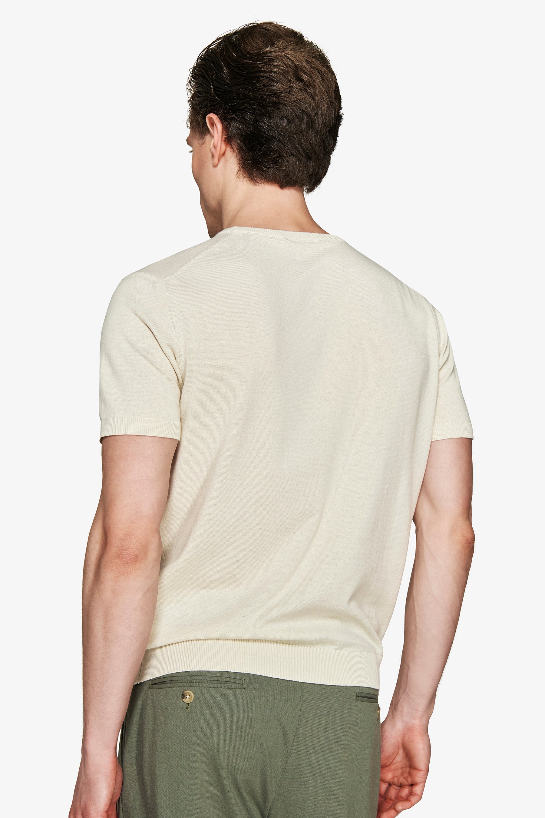 T-shirt in maglia basic in cotone ghiaccio-Dan John