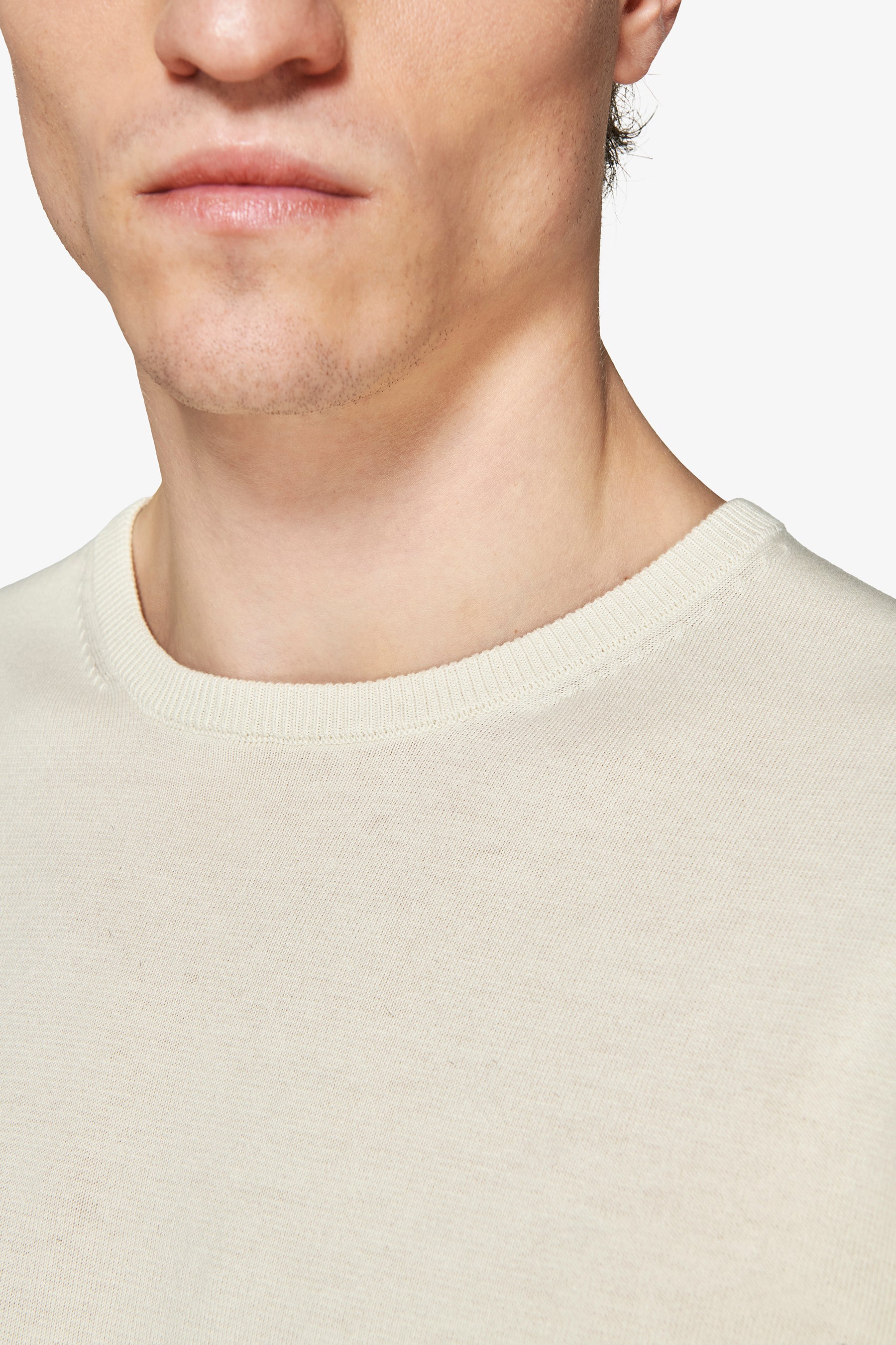 T-shirt in maglia basic in cotone ghiaccio