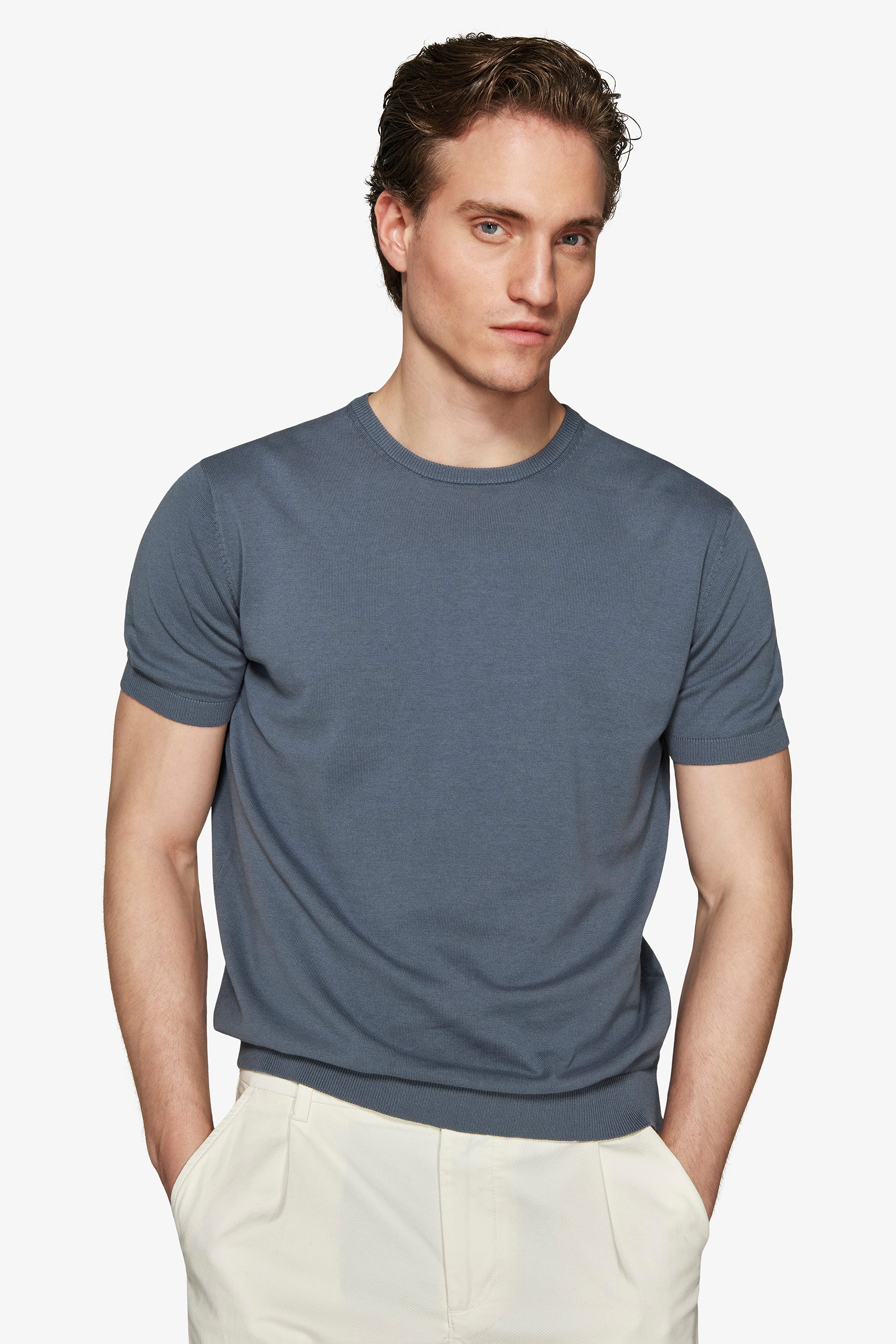 Avion knit cotton basic t-shirt