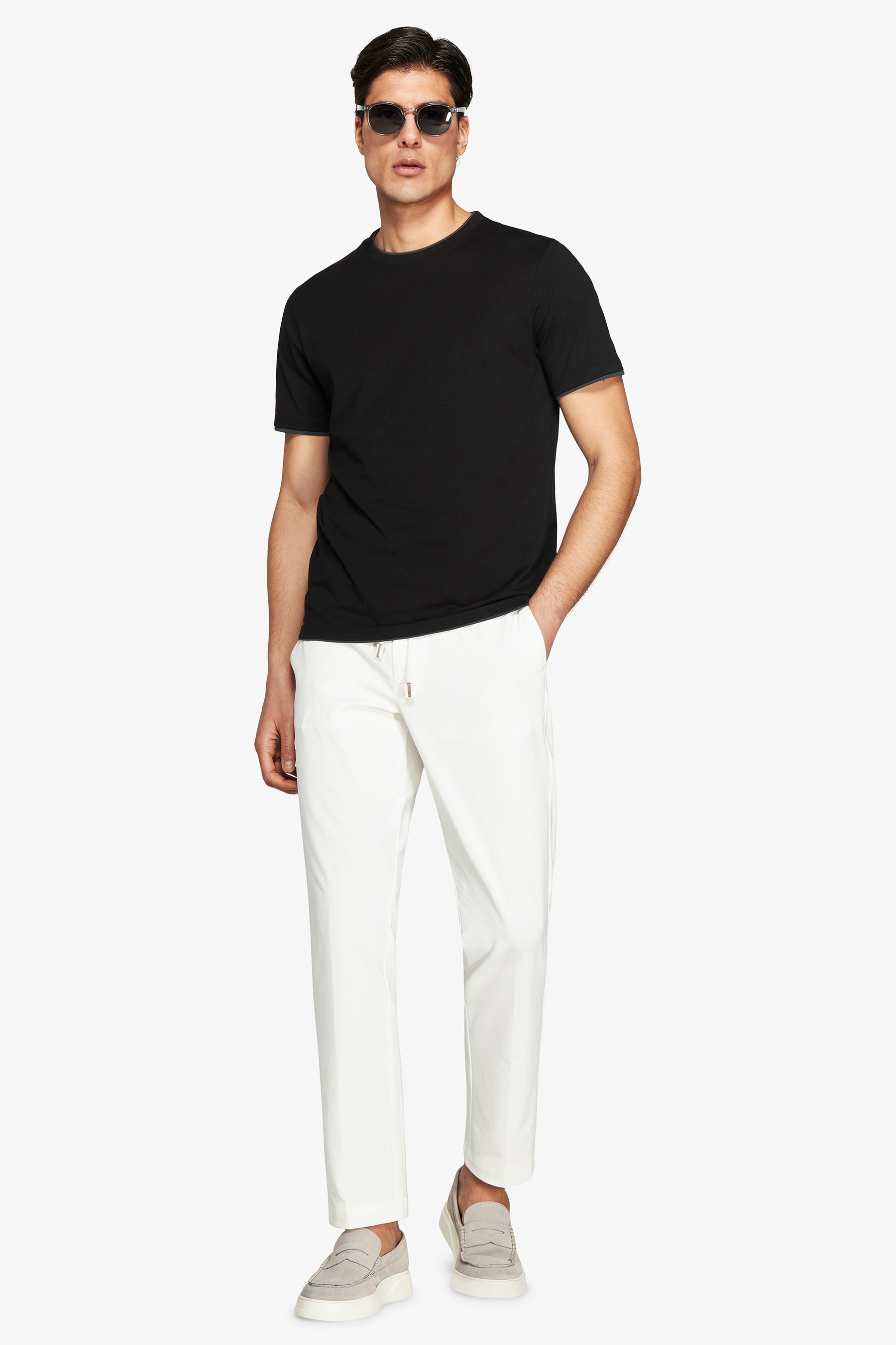 T-shirt noir en coton léger DNJ