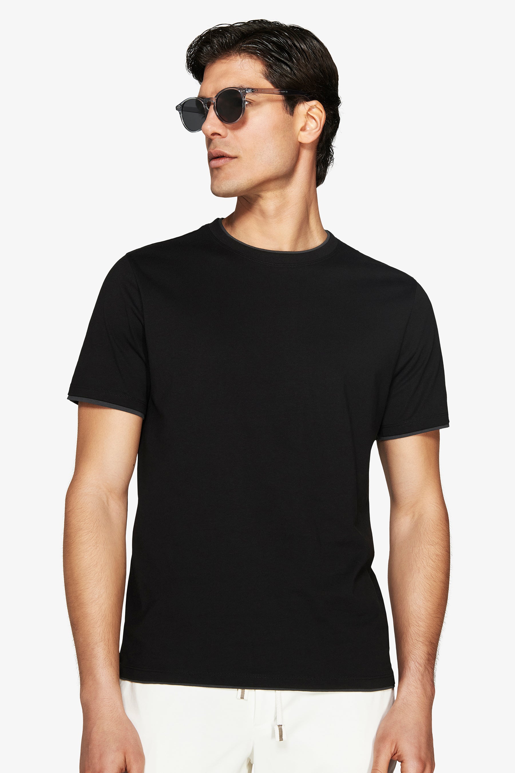 T-shirt noir en coton léger DNJ