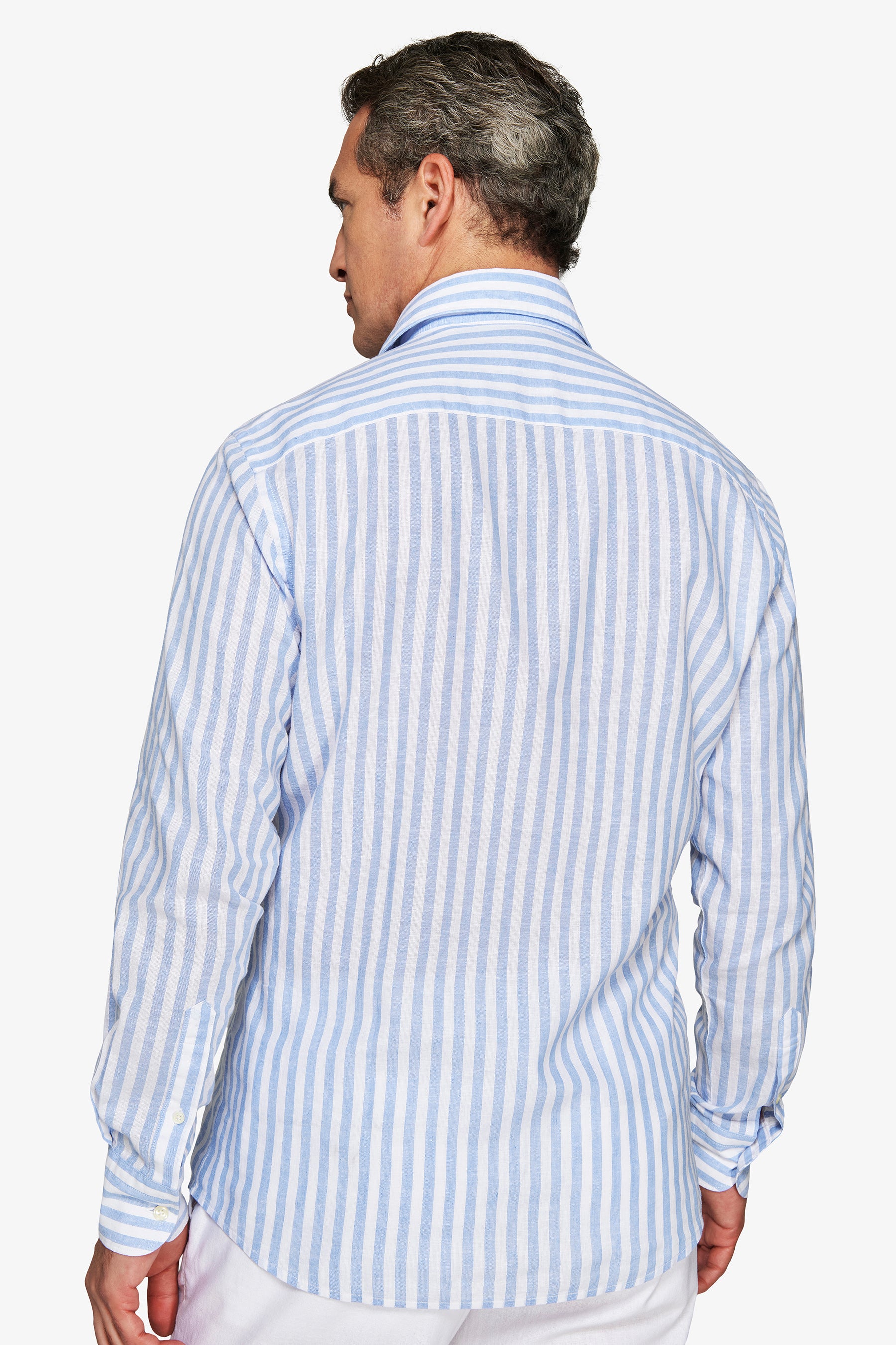 Light blue striped slim shirt