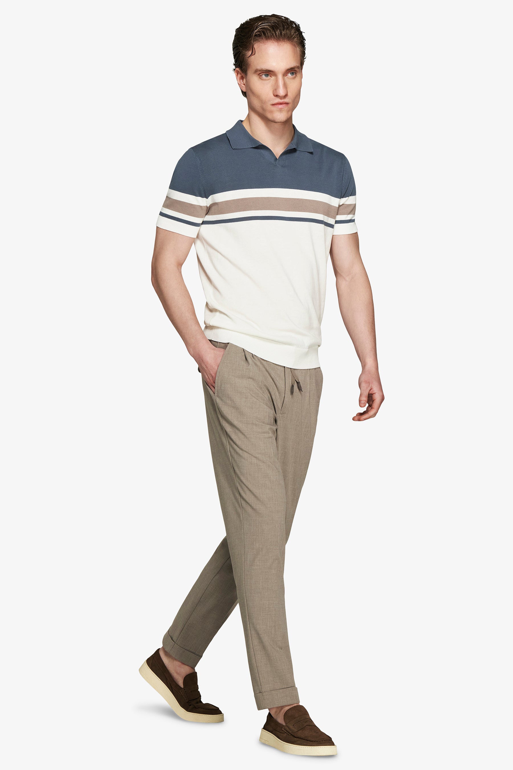 Avion striped knit polo