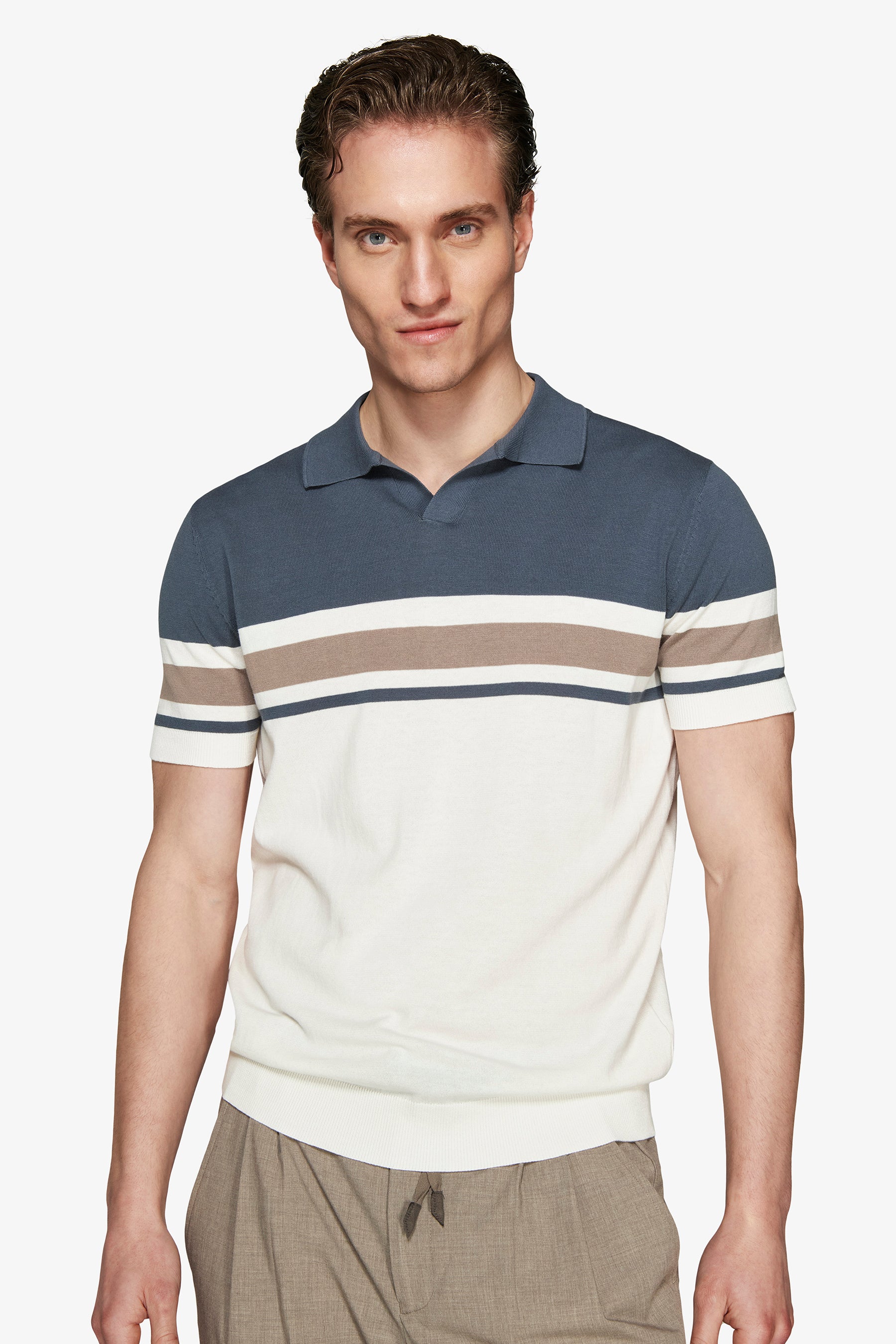 Avion striped knit polo
