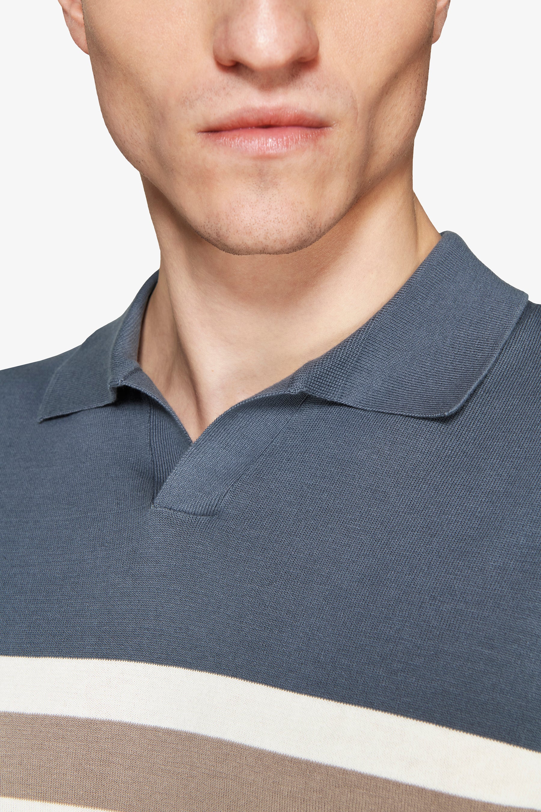 Avion striped knit polo