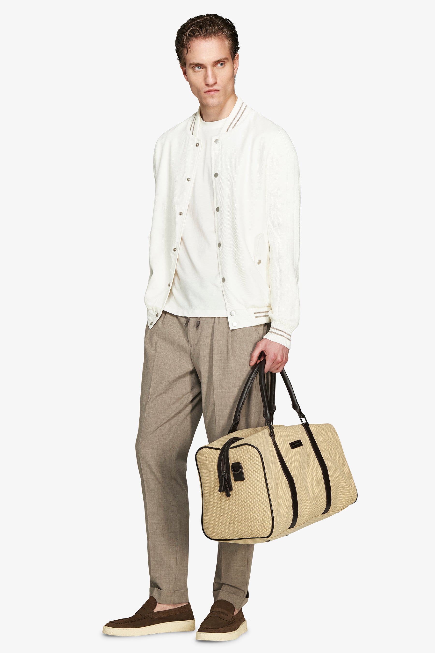 Bomber misto lino bimaterico panna DNJ-Dan John