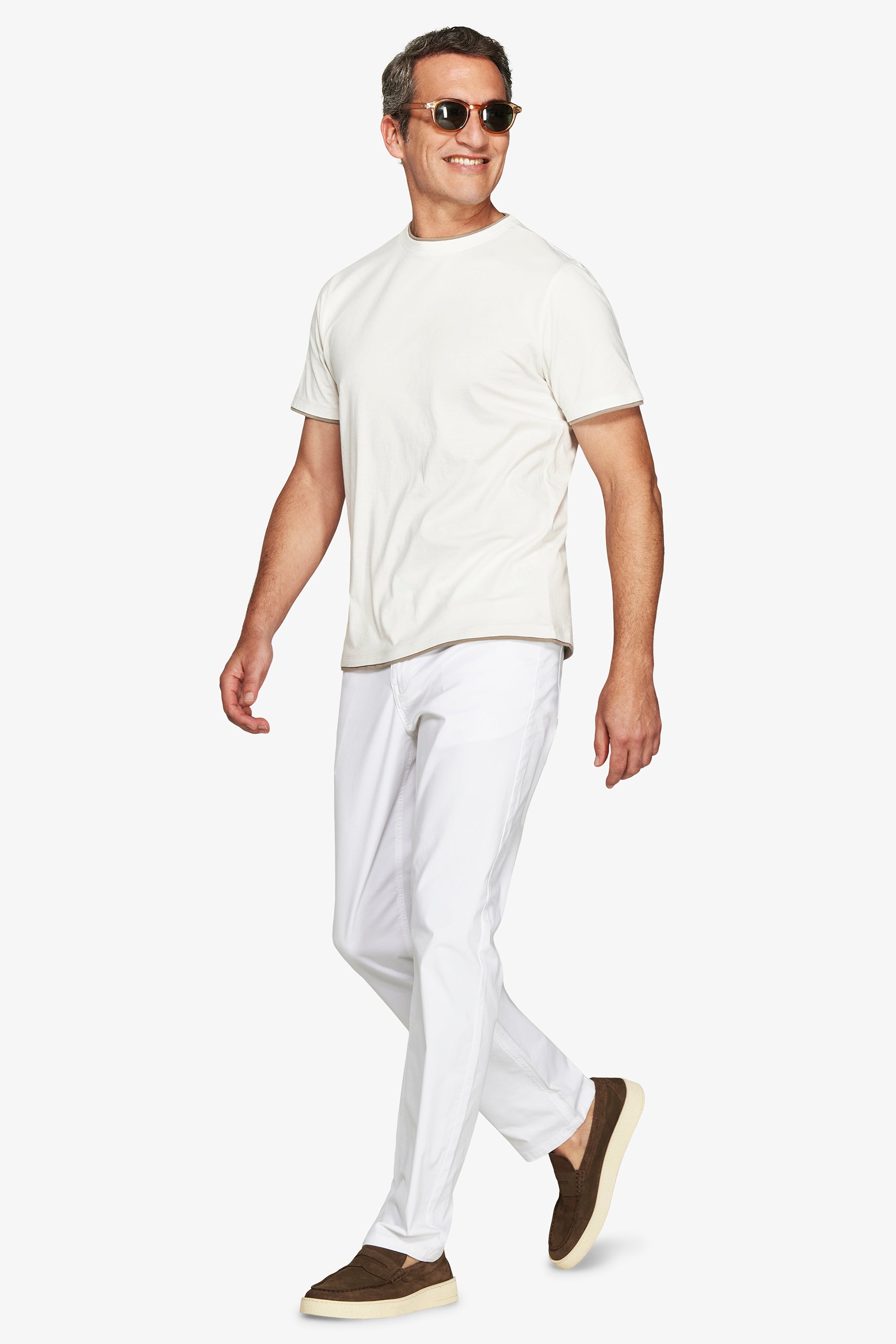 T-shirt in cotone leggero panna DNJ-Dan John
