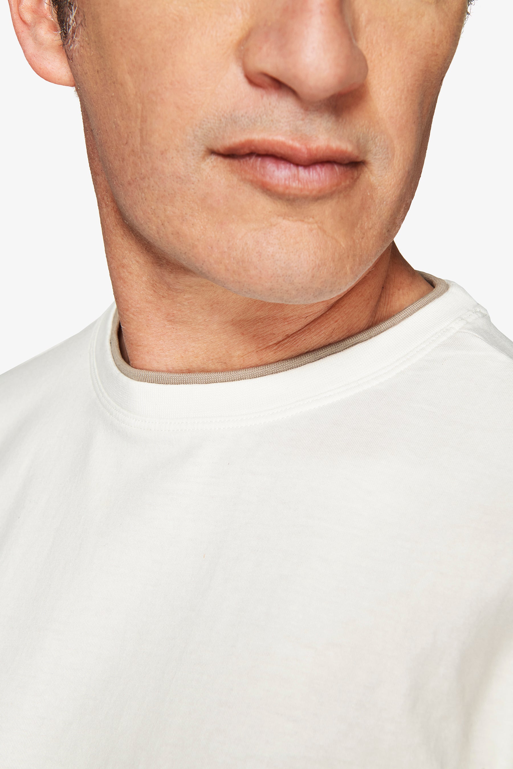 T-shirt in cotone leggero panna DNJ