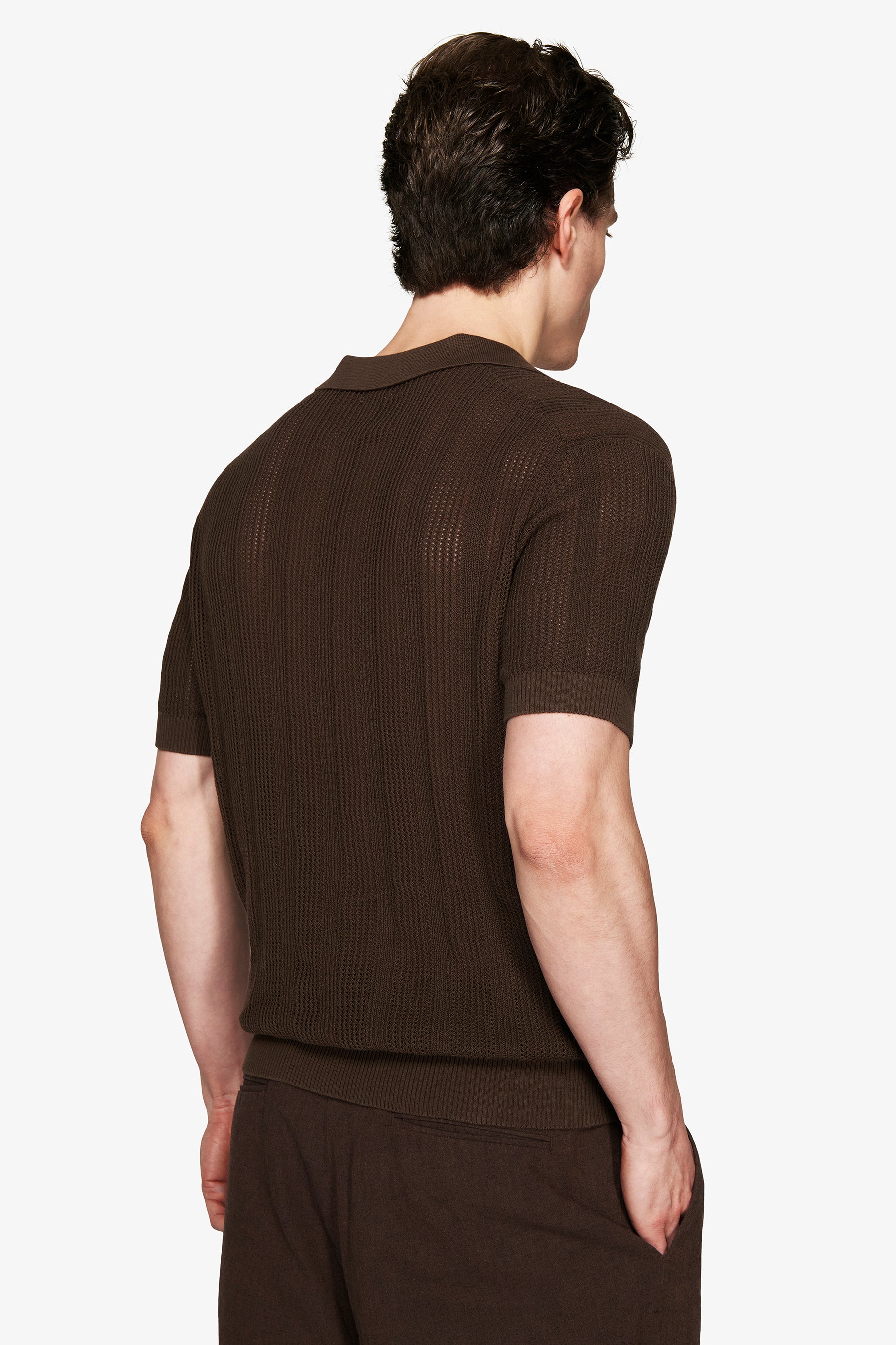 Polo in maglia armaturata moro "Volume"