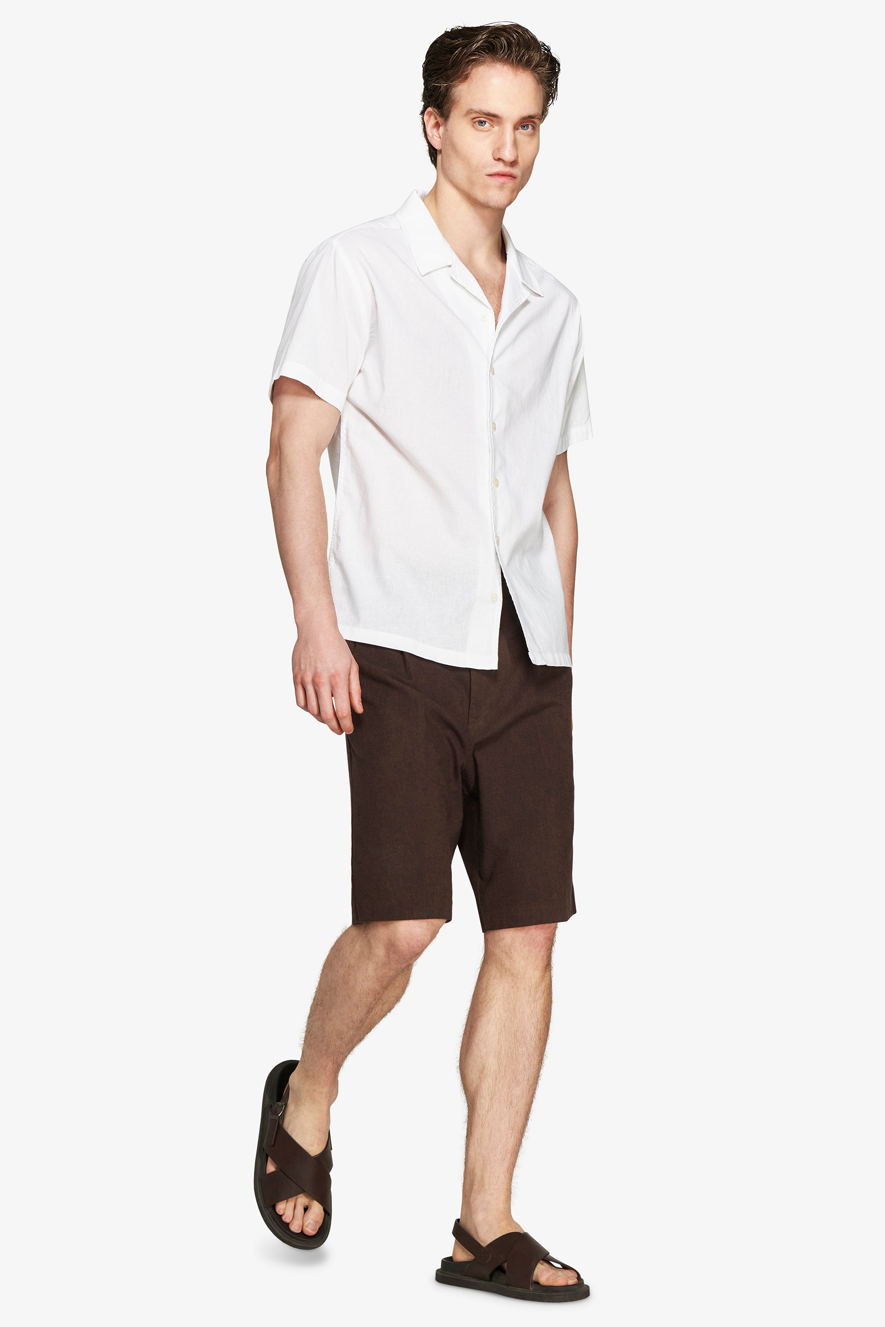 VOLUME White Hawaiian linen blend shirt
