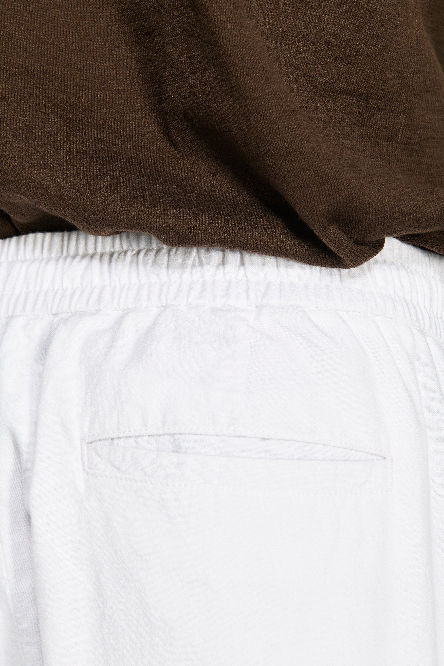 Pantaloni misto lino bianchi "Volume"