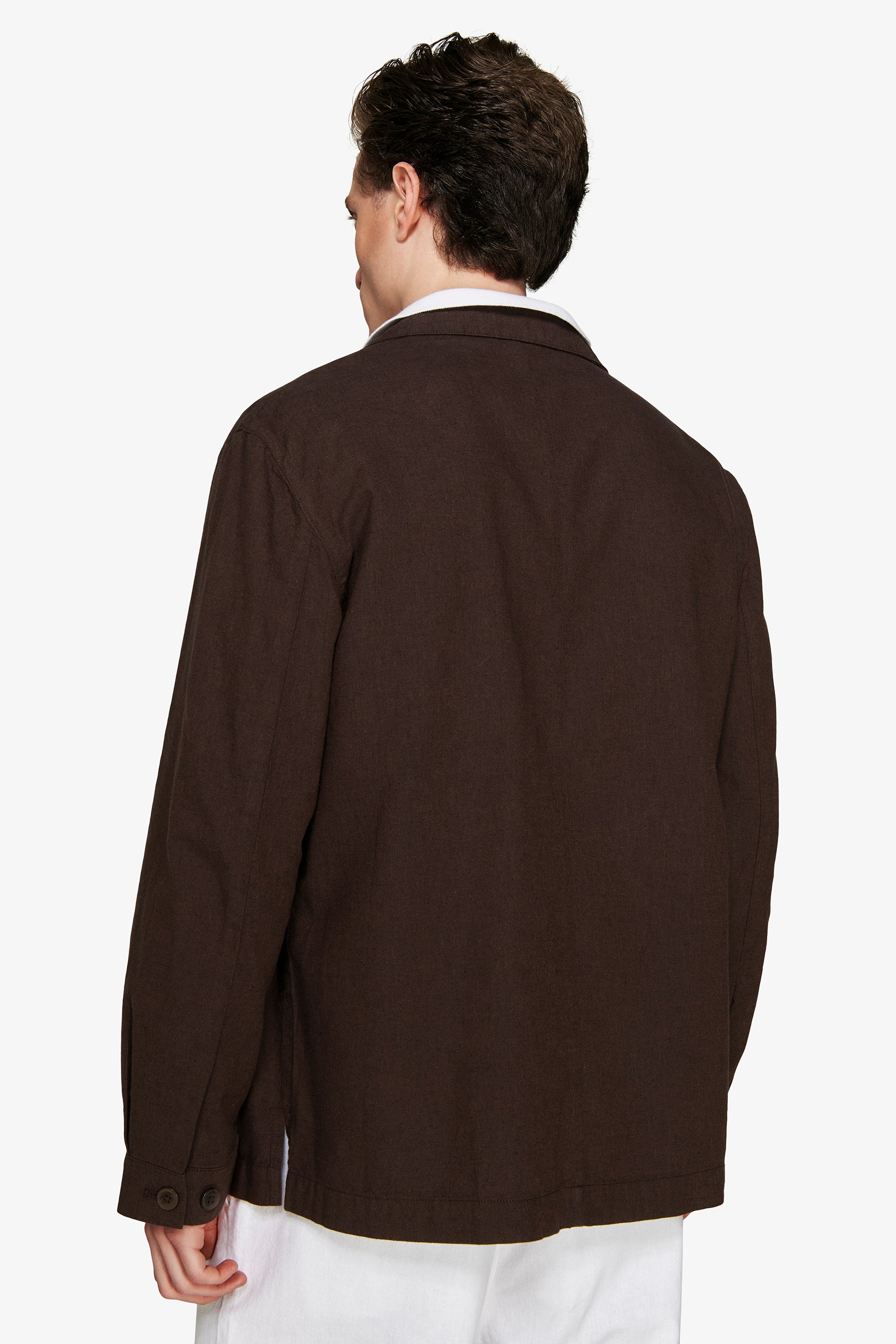 Giacca misto lino moro "Volume"