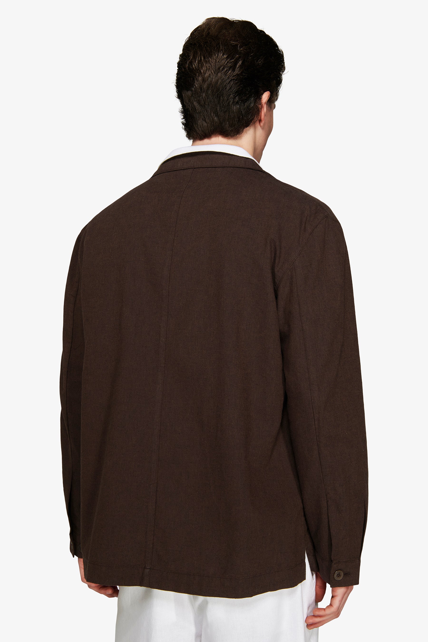 Giacca misto lino moro "Volume"