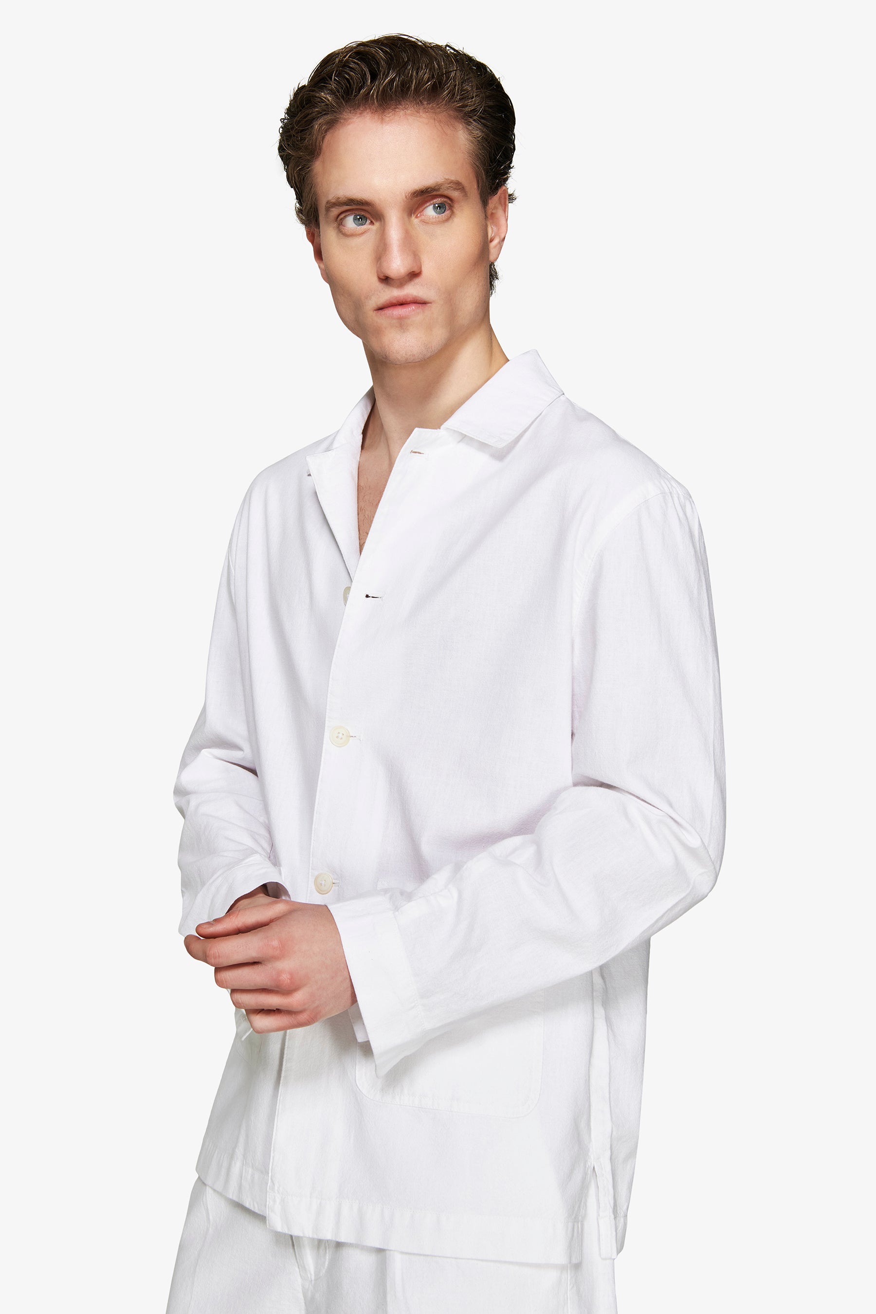 Giacca misto lino bianca "Volume"