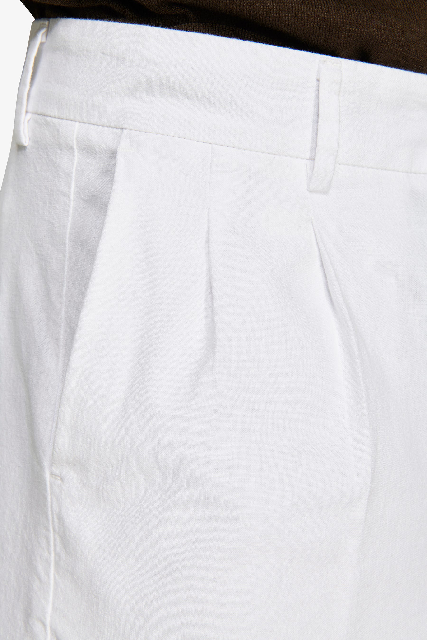 Bermuda misto lino bianco "Volume"