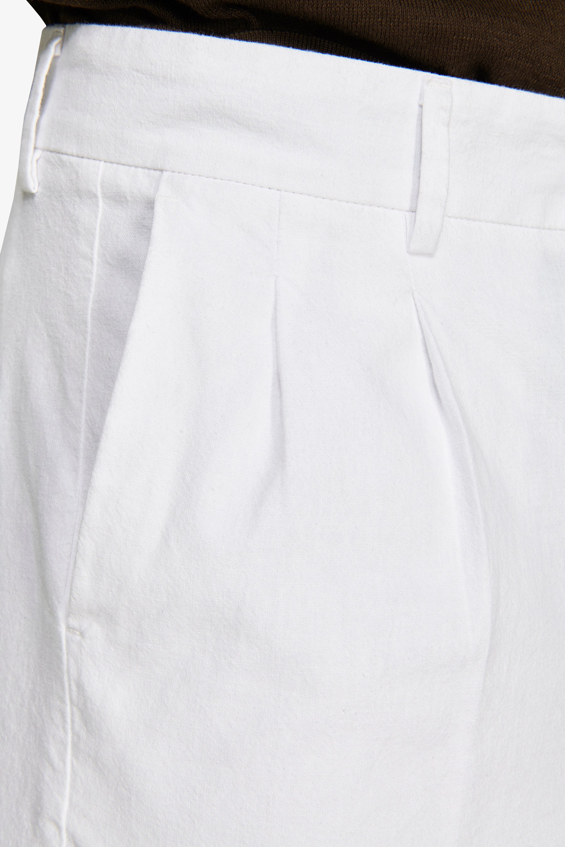 Bermudas mezcla lino blancas "Volume"