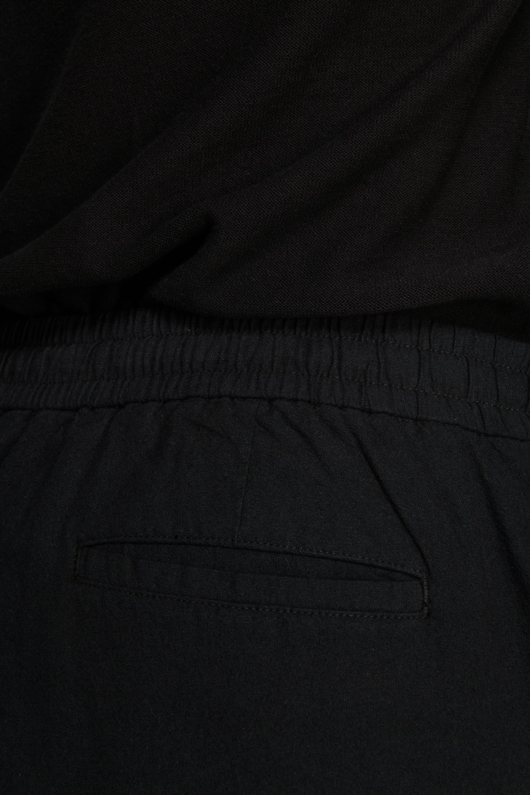 Pantaloni misto lino neri "Volume"