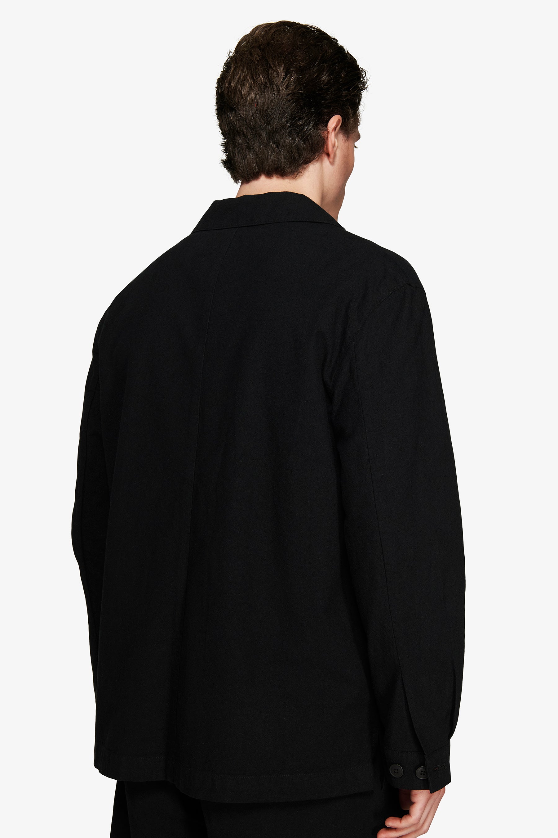 Giacca misto lino nera "Volume"