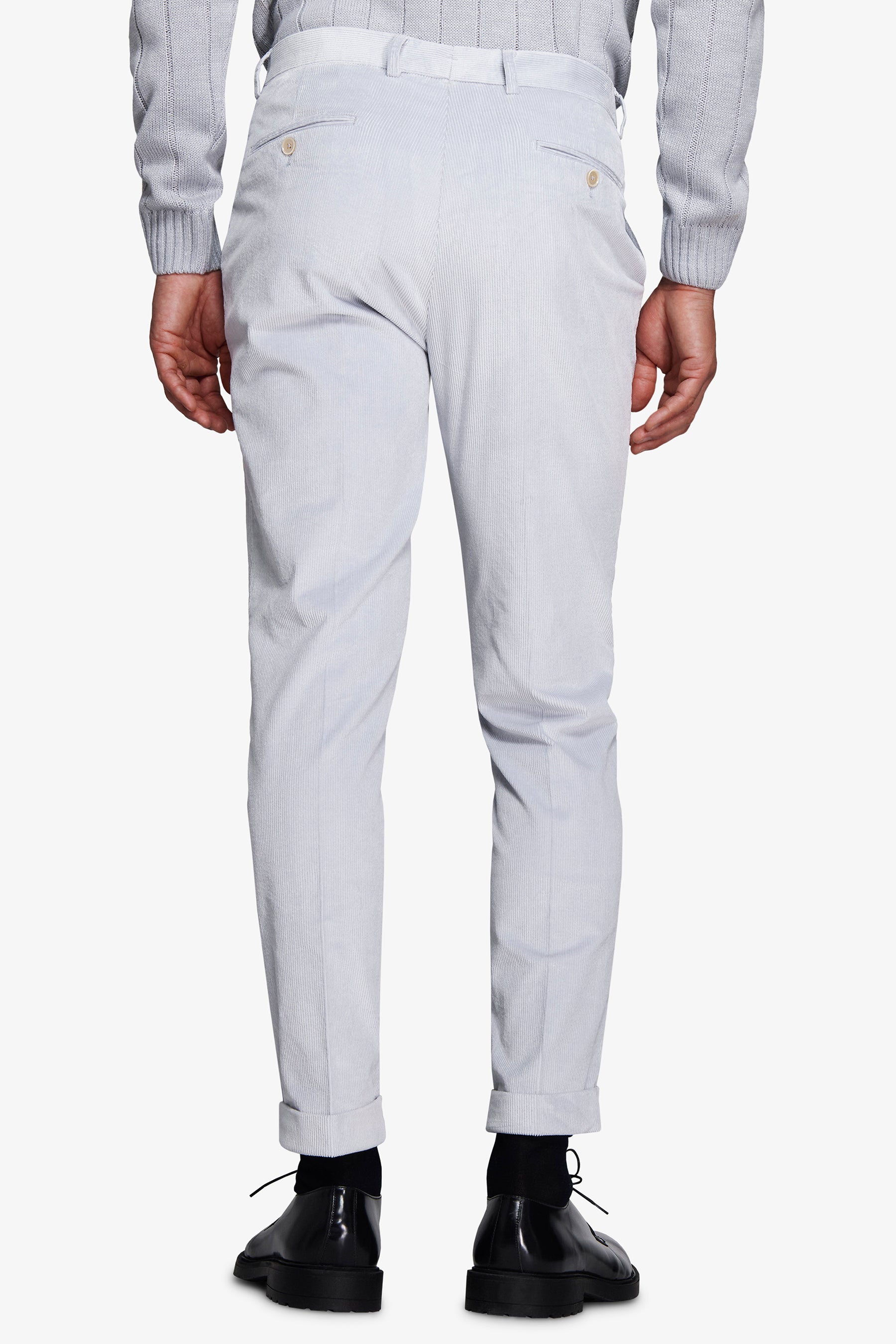 Pantaloni velluto a coste celeste