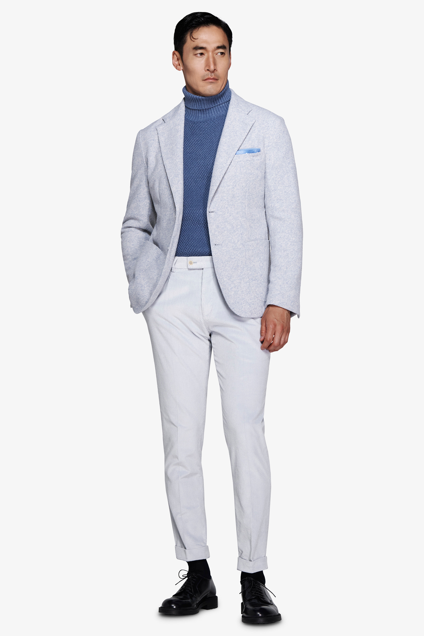 Giacca jersey melange celeste-Dan John