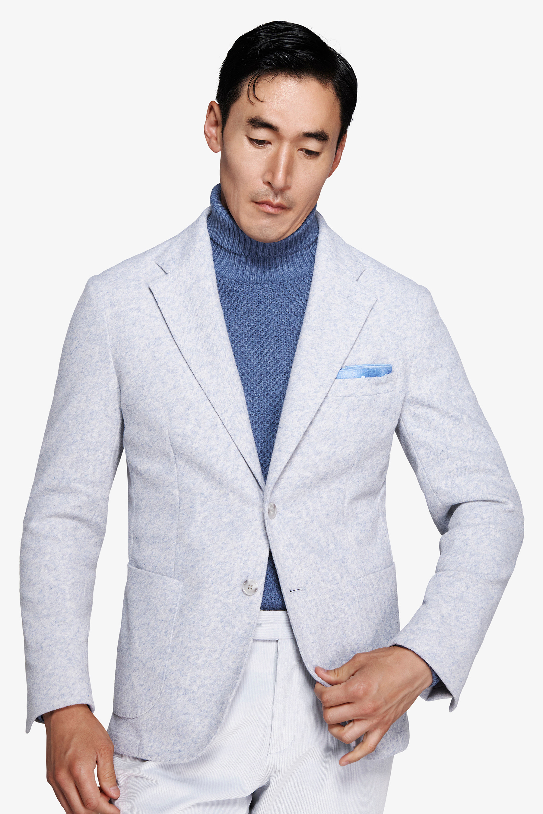Giacca jersey melange celeste-Dan John