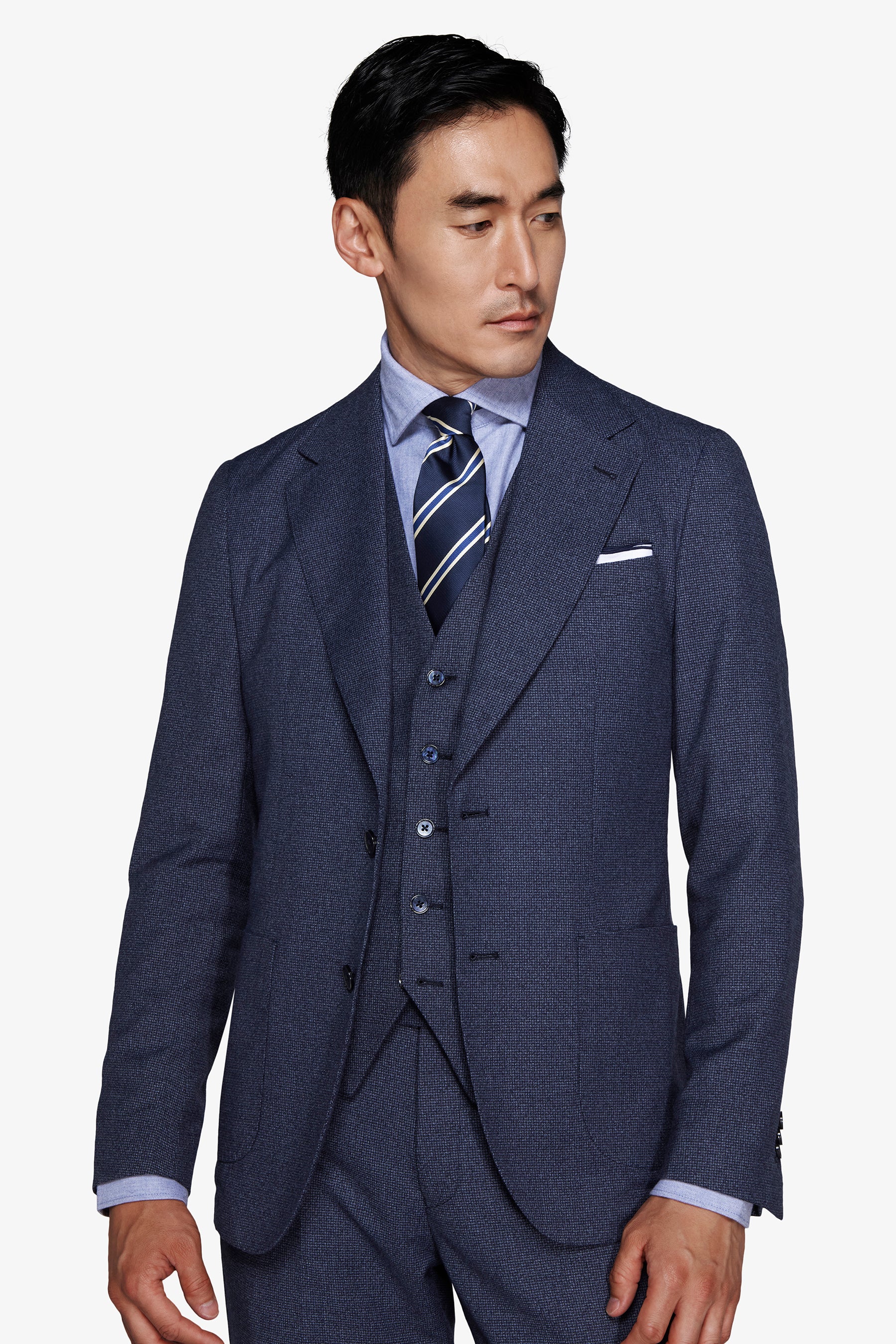 Powder blue Pied de Poule blazer