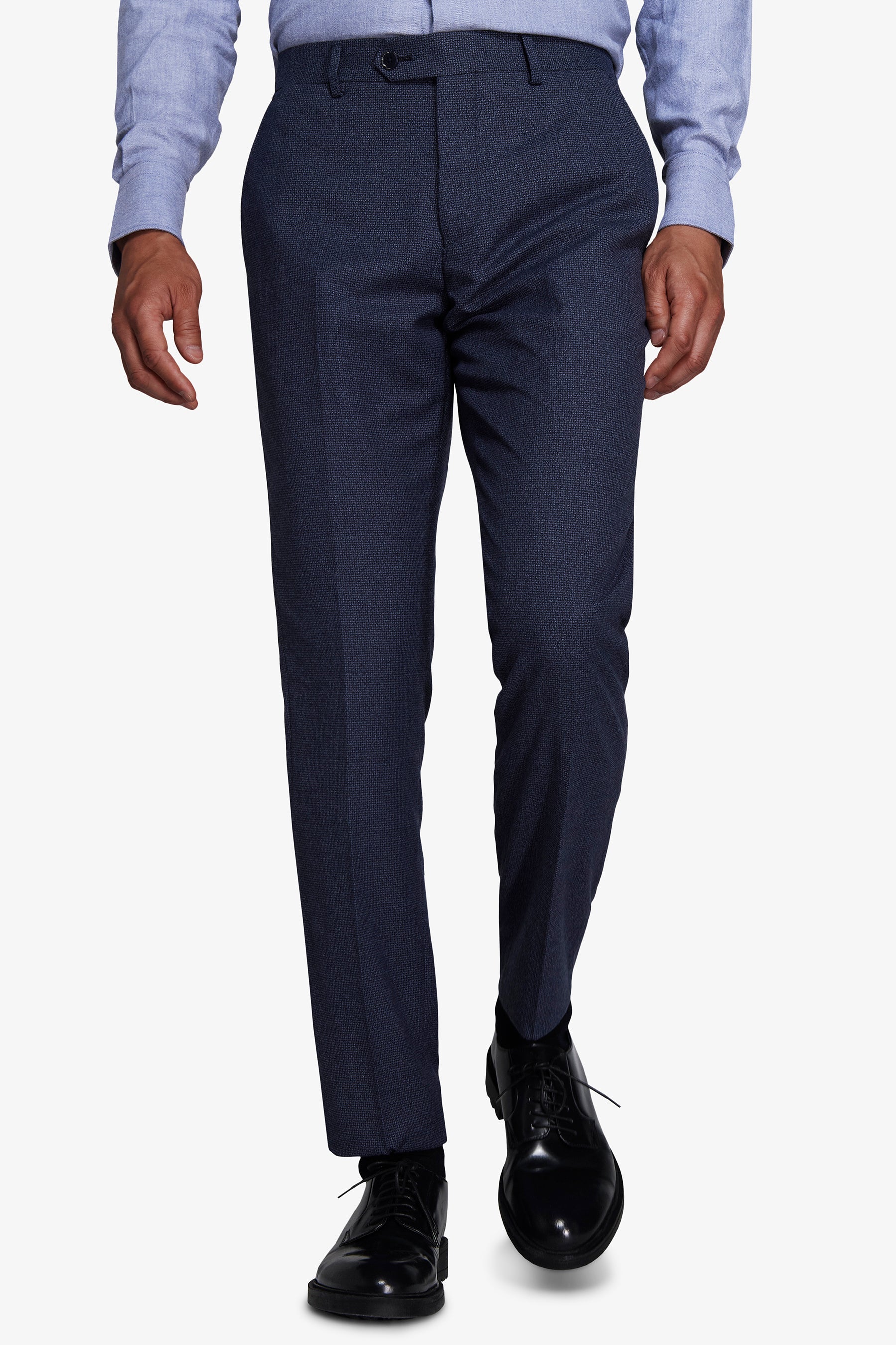 Pantalon pied-de-poule bleu pastel