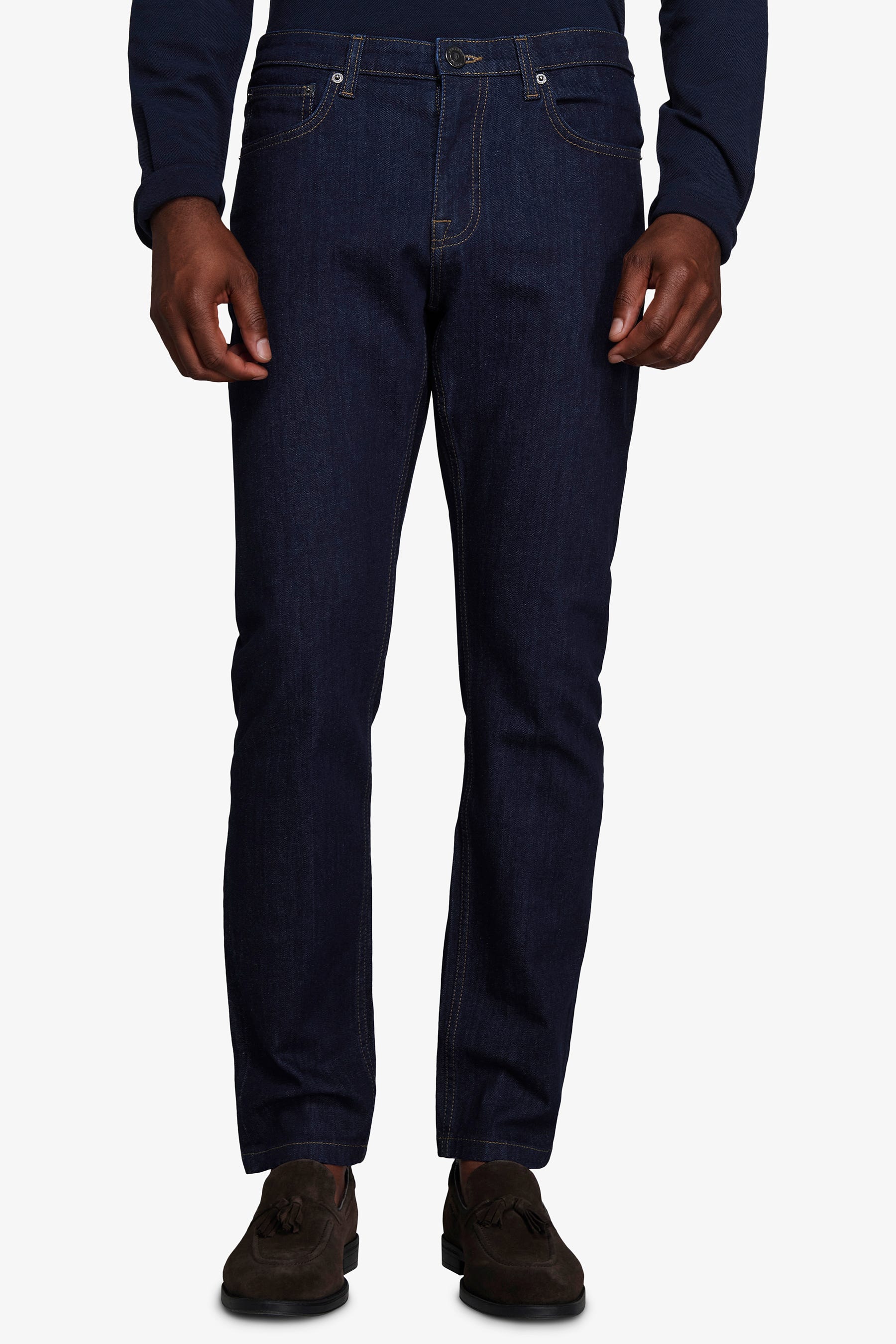 Pantaloni denim blu scuro-Dan John