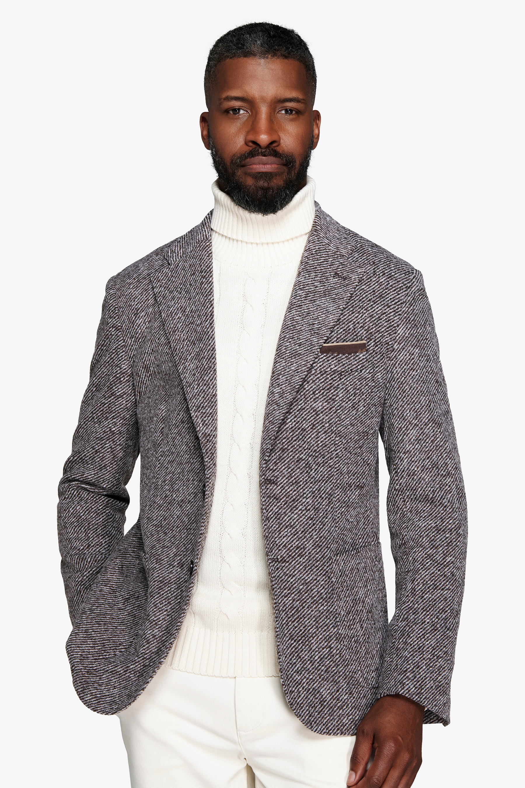 Giacca jersey diagonale tortora-Dan John